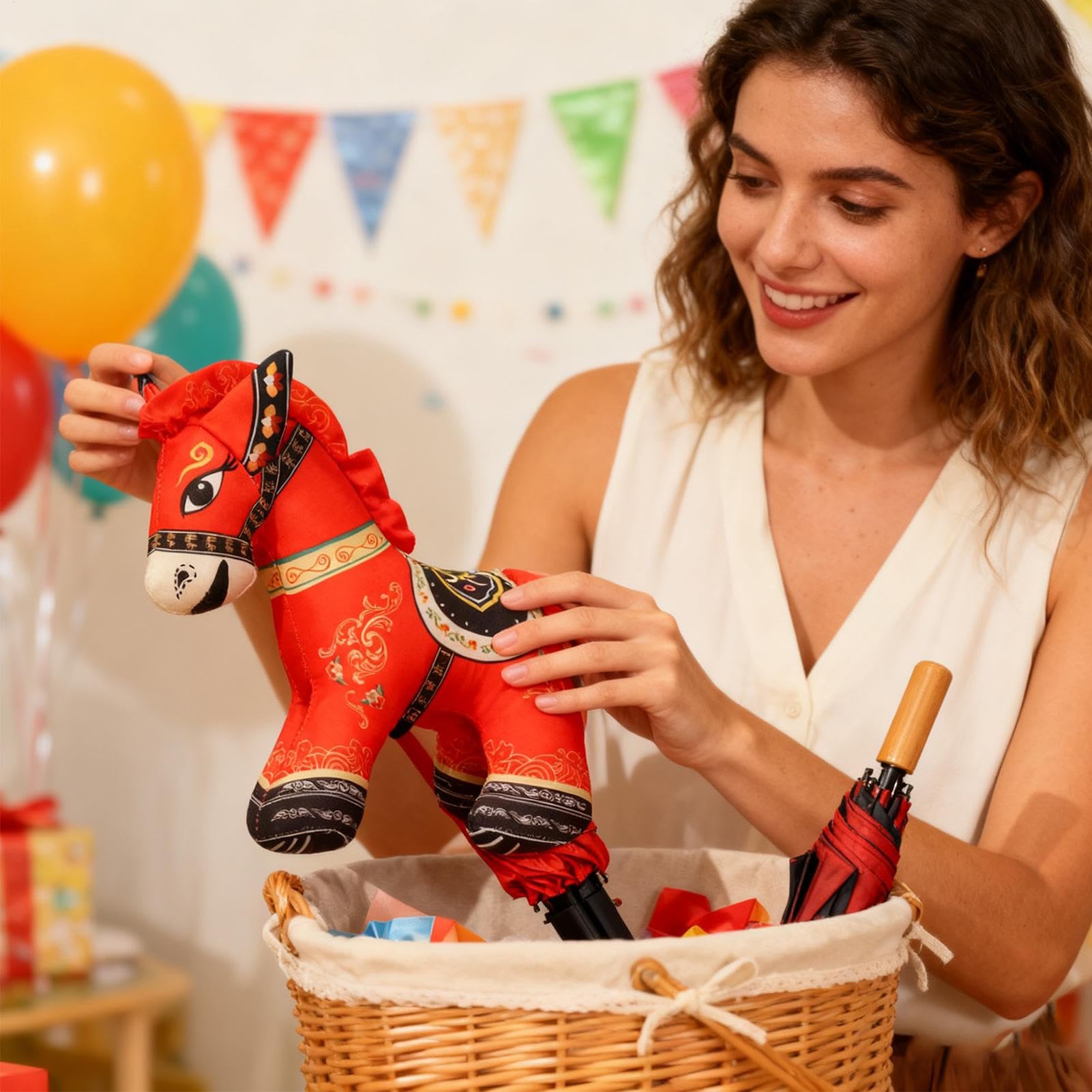 Peluche Del Cavallo Del Capodanno Cinese Bambola Morbida E Coccolosa | 2026 Anno Del Cavallo Mascotte Per Bambini Adulti Soggiorno Camera dei Bambini Divano Nanna Viaggio Compleanno