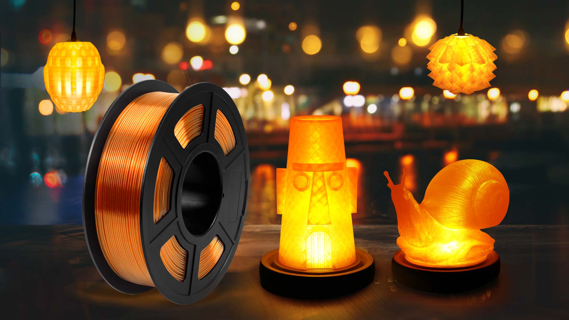 Image of IEMAI Clear PETG Filament 1.75mm Orange 1kg, Glossy Transparent Finish 3D Printer Filament Up to 600mm /s High-Speed Printing for Lampshades, Home Decor & DIY Models