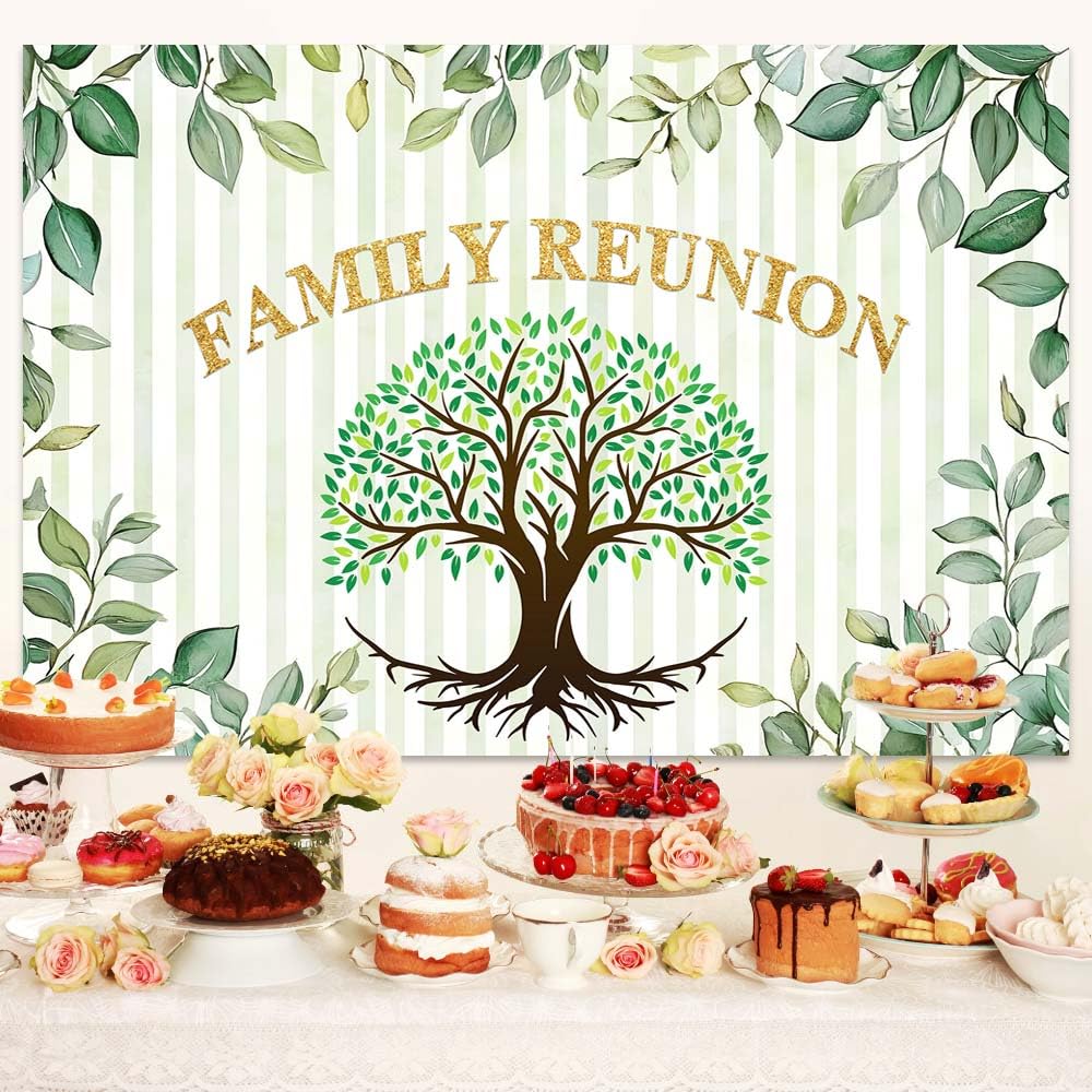 10x8ft Vinyl Background 10x8ft Black & Gold Family Reunion Backdrop ...