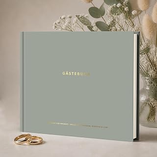 Gästebuch Hochzeit mit Fragen zum Ausfüllen, Hochwertiges Hochzeitsgästebuch mit 120g Papier ohne Durchschlagen - Platz für 48 Gäste, ausreichend Fotoplatz, für unvergessliche Hochzeitserinnerungen