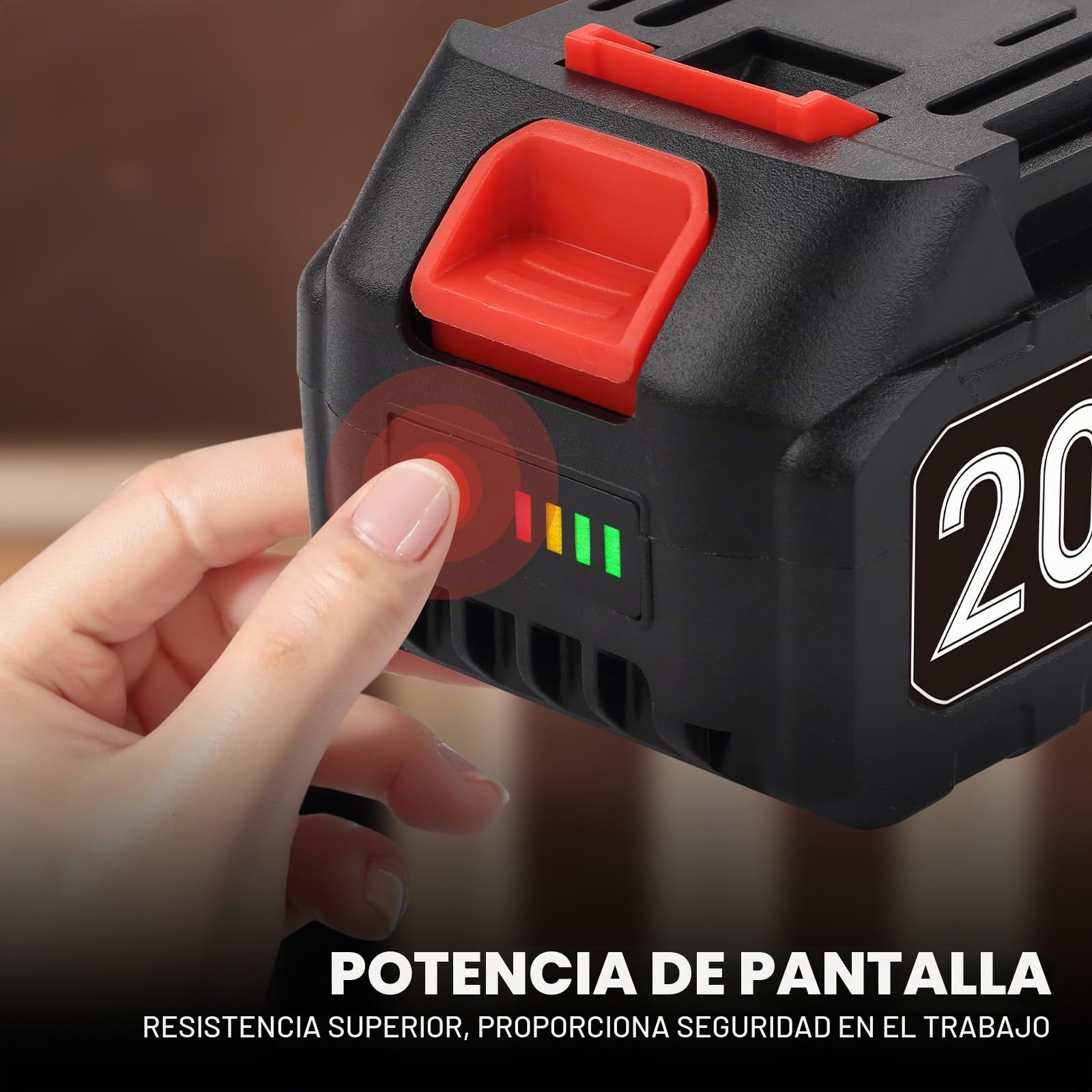 TEENO Kit 3 Herramientas 20V Llave de Impacto Inalámbrica sin Escobillas, Taladro Percutor, Amoladora Angular sin Escobillas, Baterías 2x 3,0 Ah