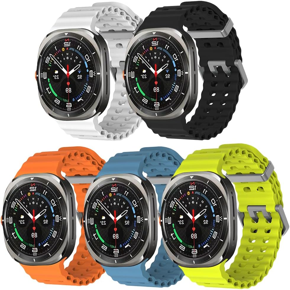 Compatible for Galaxy Watch Ultra Band 47mm, Soft Ocean Silicone Sport Strap Women Men Replacement Accessory Fit for Samsung Galaxy Watch Ultra Bands