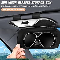 Vista 5 de zipelo Soporte para lentes de sol para visera solar de automóvil, soporte protector para guardar lentes automotrices, organizador suave