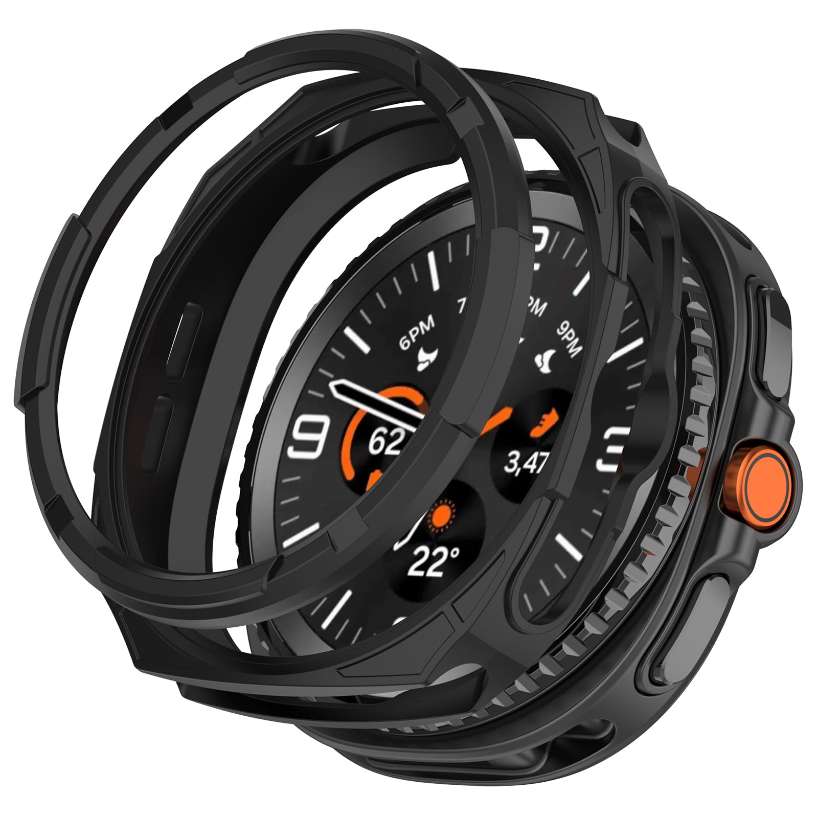 Confezione da 5 pellicole protettive per lo schermo per Samsung Galaxy Watch 8 Classic, custodia a bordo pieno con anello di lunetta protettiva