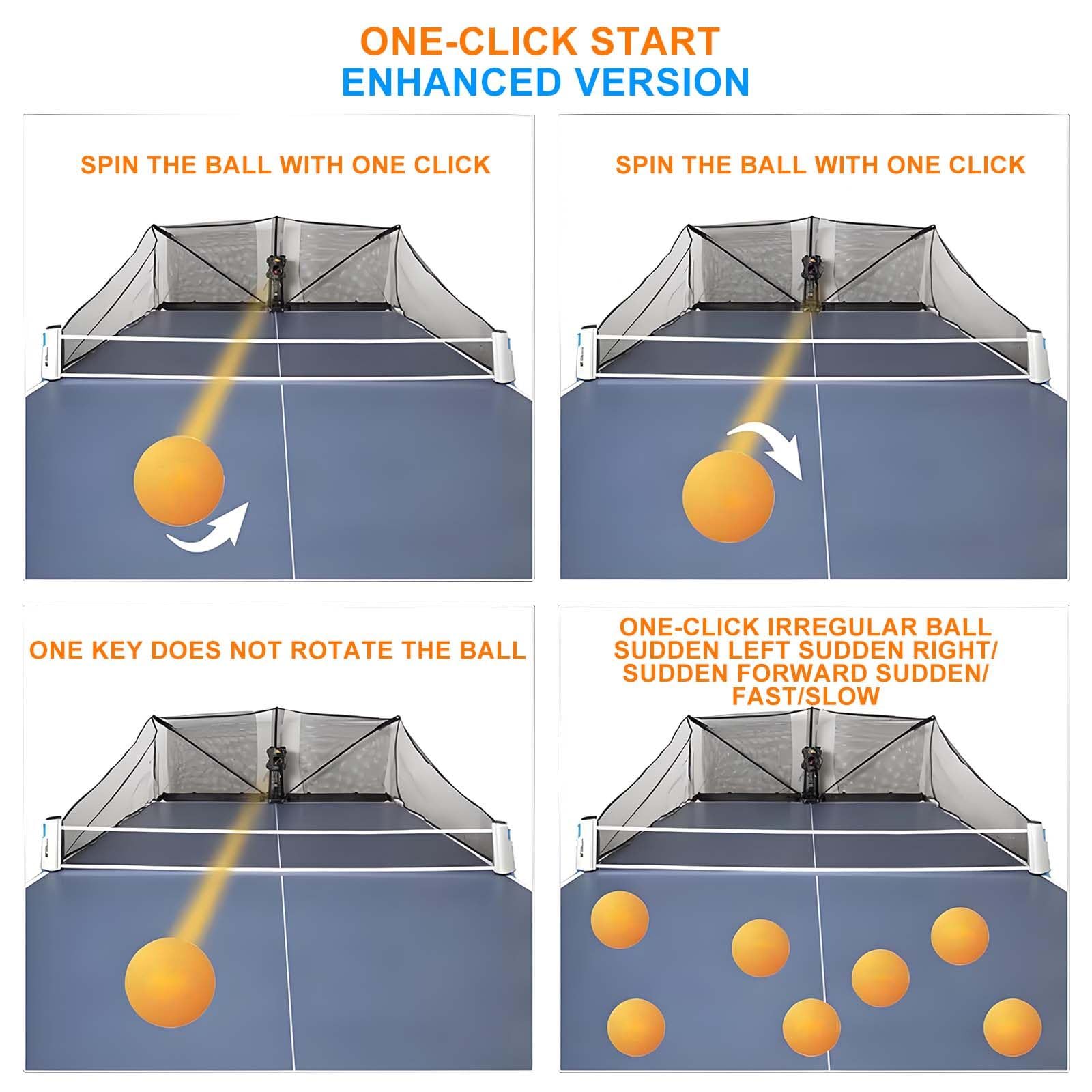 Macchina da Ping Pong con Testa Oscillante e Lancio Automatico Lungo/Corto – Robot per Tennistavolo con Telecomando 2.4G, velocità 4-40 m/s