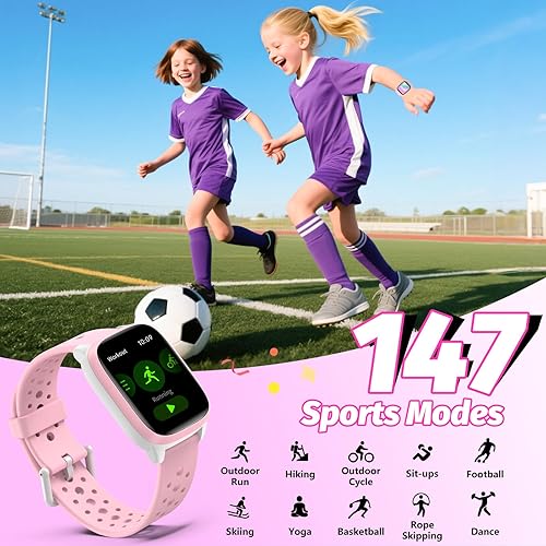 Miniatura 3 de Reloj para niños con 140 modos deportivos, rastreador de fitness para niños de 1.5 pulgadas, reloj inteligente para niñas, no requiere