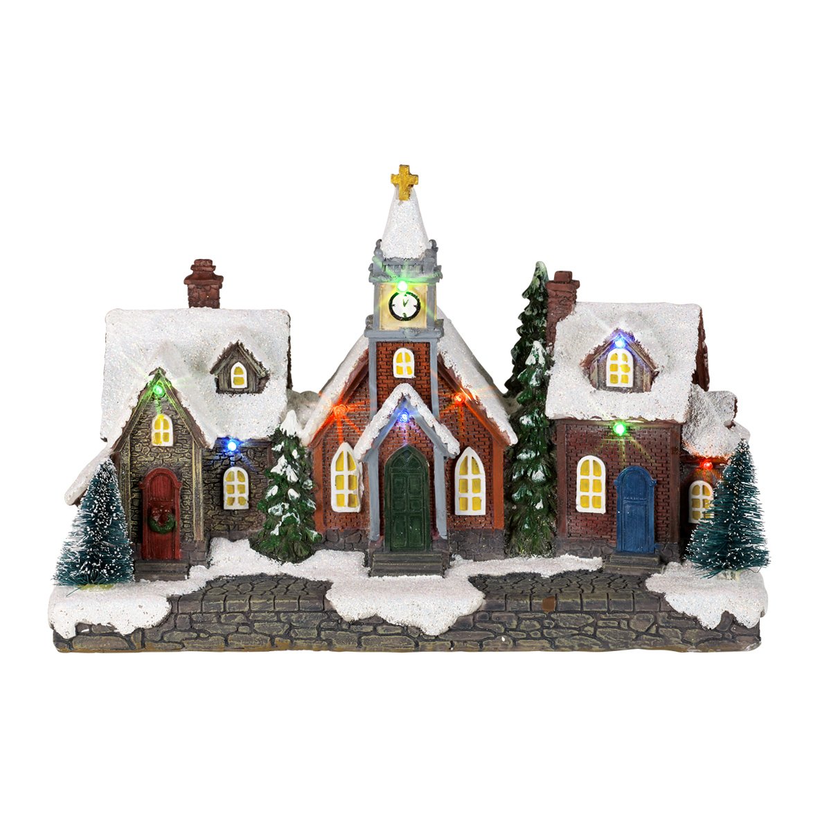 The Christmas Workshop Multi-Colour Benross Led Polyresin Street Scene Christmas Ornament Light