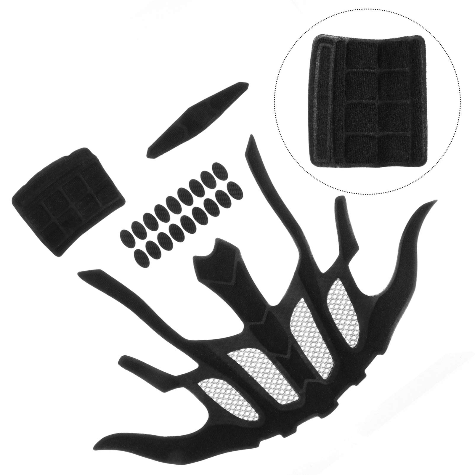 INOOMP 3 Sets Protective Cushion Pads for Inner Cushion 3 Pads 18 Adhesive Dots Comfortable Safe for Cycling Safety Helmets