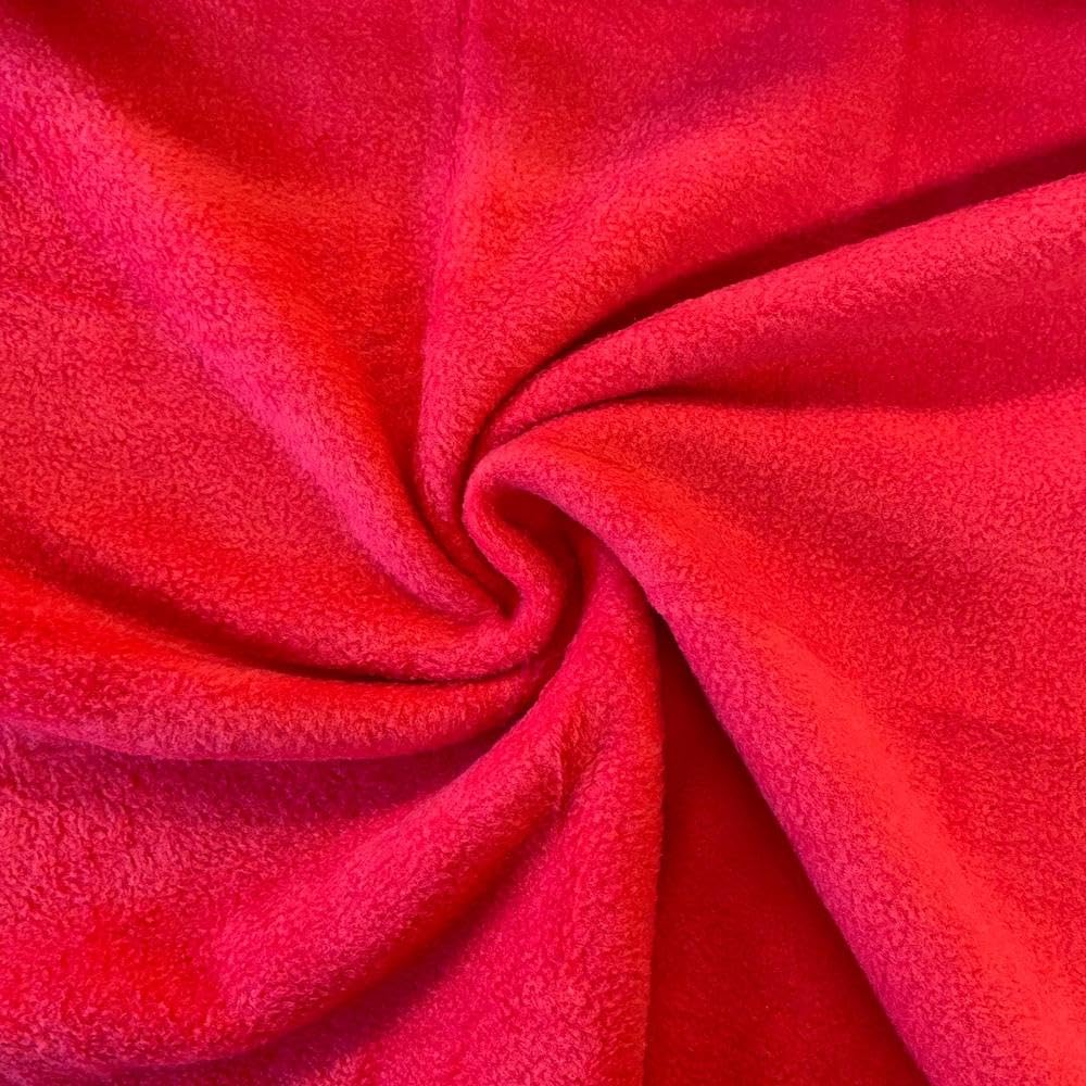 Antipil Plain Fleece 60" Wide 150cm - (Per Metre) (Red)