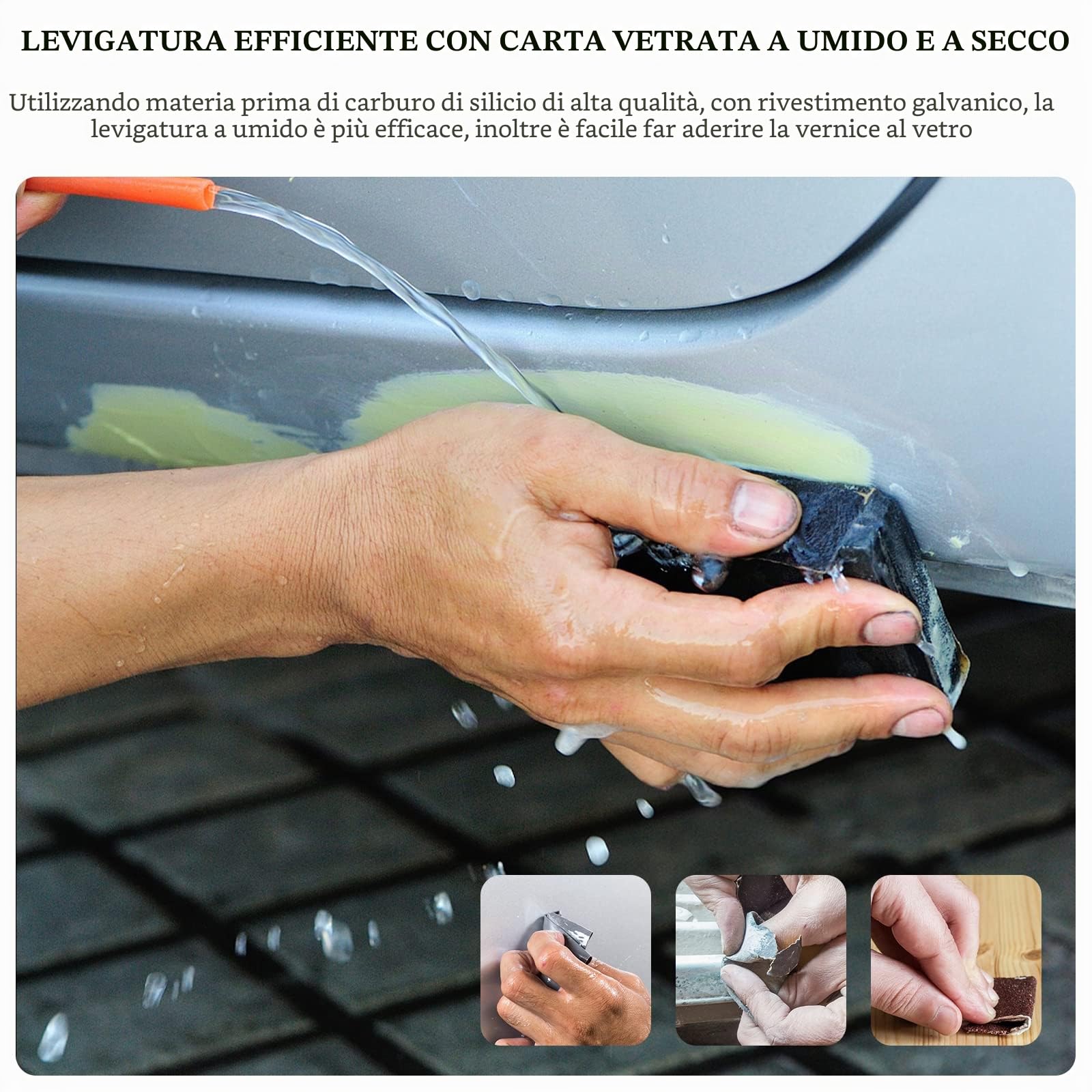 Carta Vetrata 1000/1500/2000/3000/4000/5000 Carta Abrasiva Secca a Grana Secca per Legno, 9 x 11 pollici, Levigatura di Metallo e Lucidatura Automobilistica