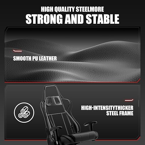 Miniatura 7 de GTRACING Silla de juegos de carreras, oficina, computadora, ergonómica, silla de videojuegos, respaldo y asiento, reclinable, giratoria, altura