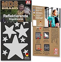 Reflective Iron-On Set - Reflectors Children's Clothing - High Visibility - Optimised Adhesion for Clothing or School Bag (B-07, Silver)