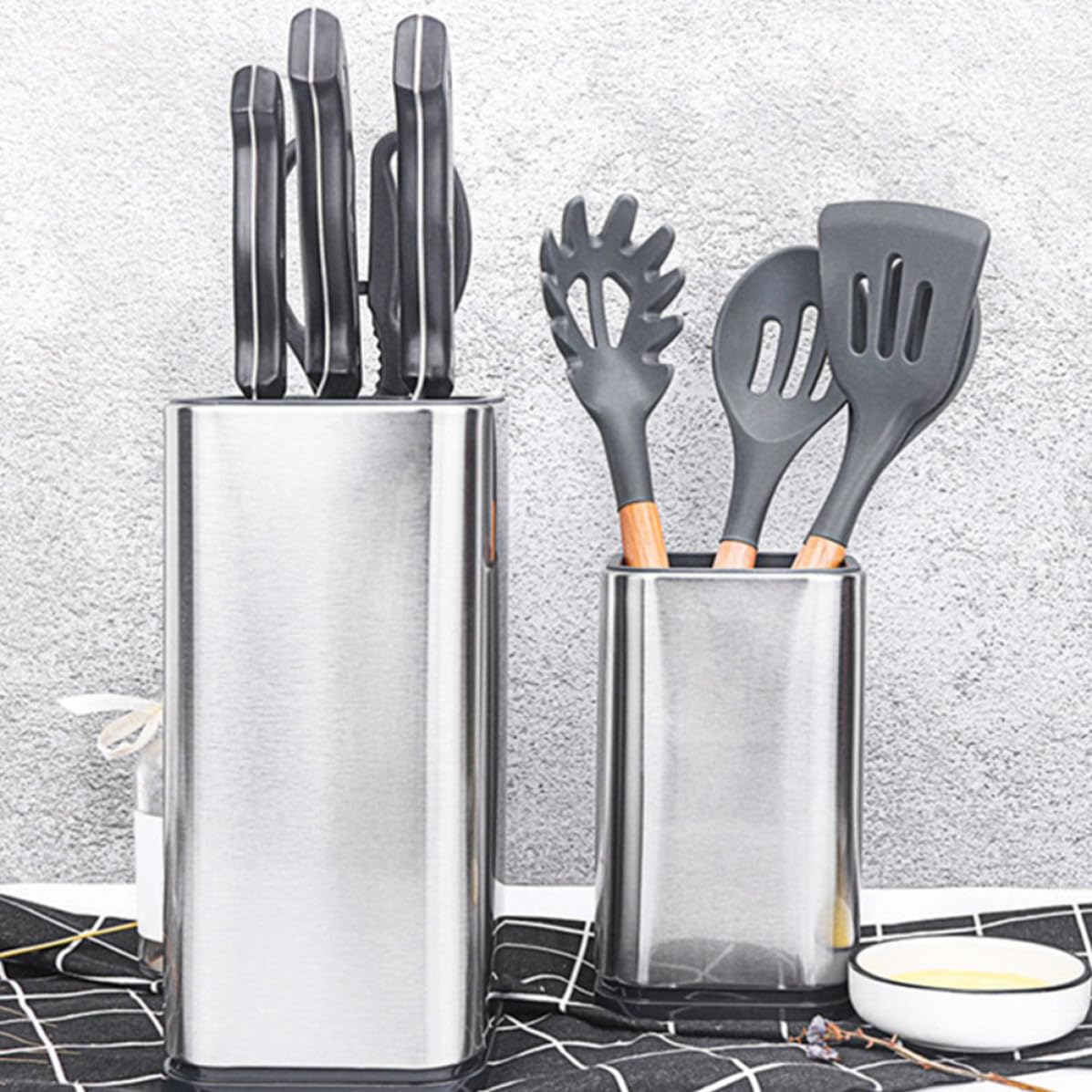 Ciieeo Porta Coltelli da Cucina in Acciaio Inox, Semplice e Creativo
