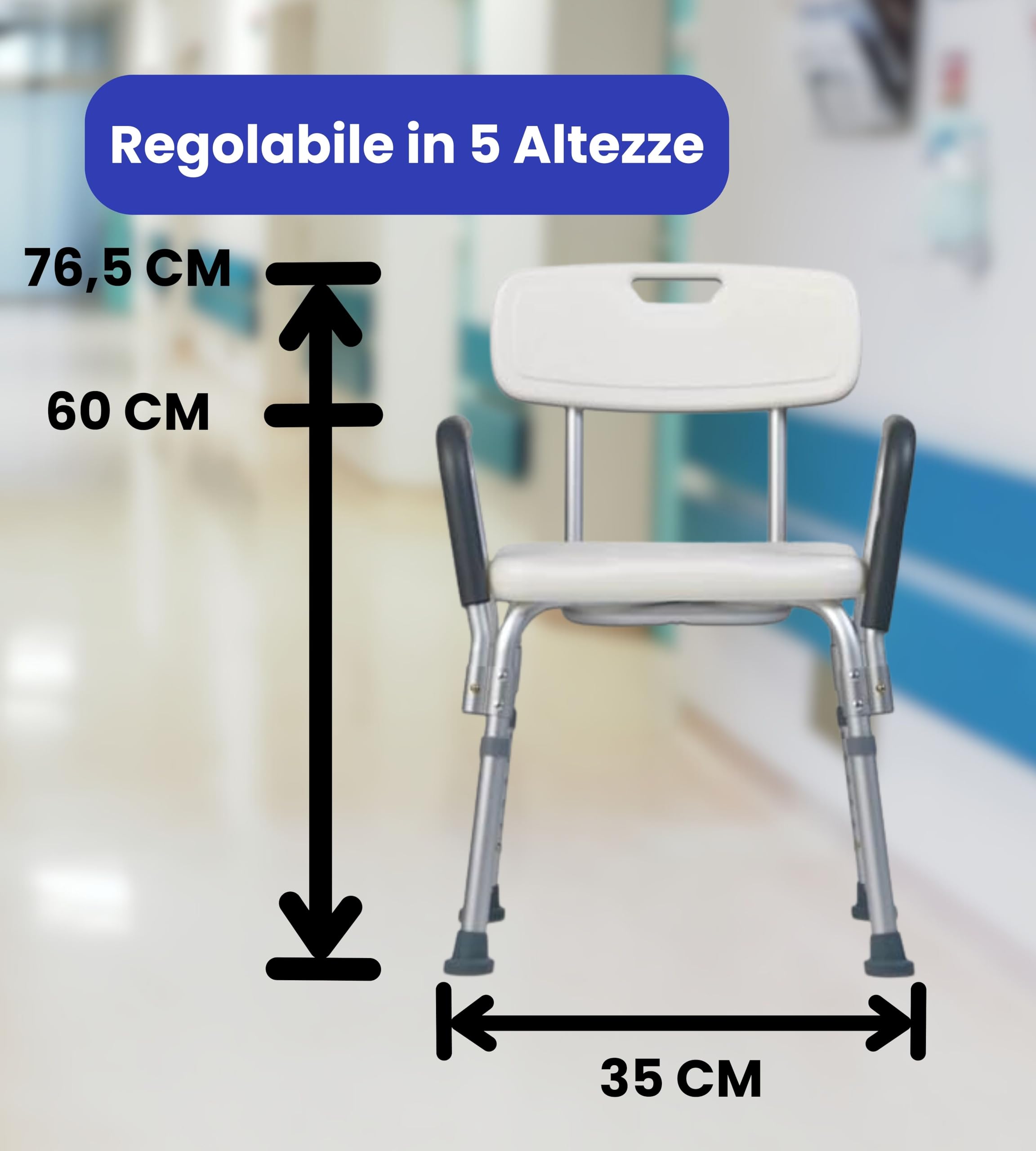 APP LIFE Sedia per Doccia, Dispositivo Medico di Classe I, Sedia per Anziani, Sedile Vasca da Bagno, Sedia Doccia, Sgabello Bagno