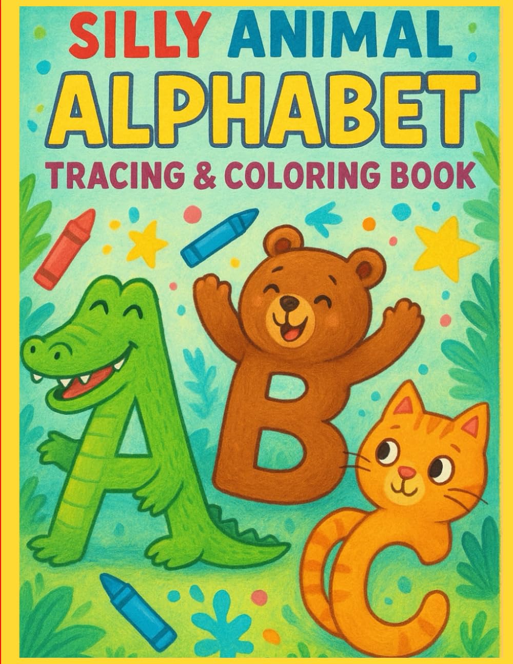 SILLY ANIMAL ALPHABET TRACING & COLORING BOOK: Alphabet Tracing Activity Book for Children | Color and Learn | Alphabet of Animals A-Z | Ages 3–7 | Large Print