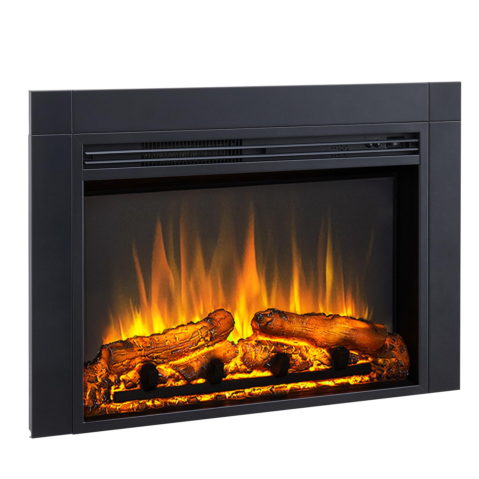 Flamme Black Innsbruck Fireplace Insert Suitable For Custom Media Wall Or Mantel Designs 24"/60Cm - 35"/90Cm
