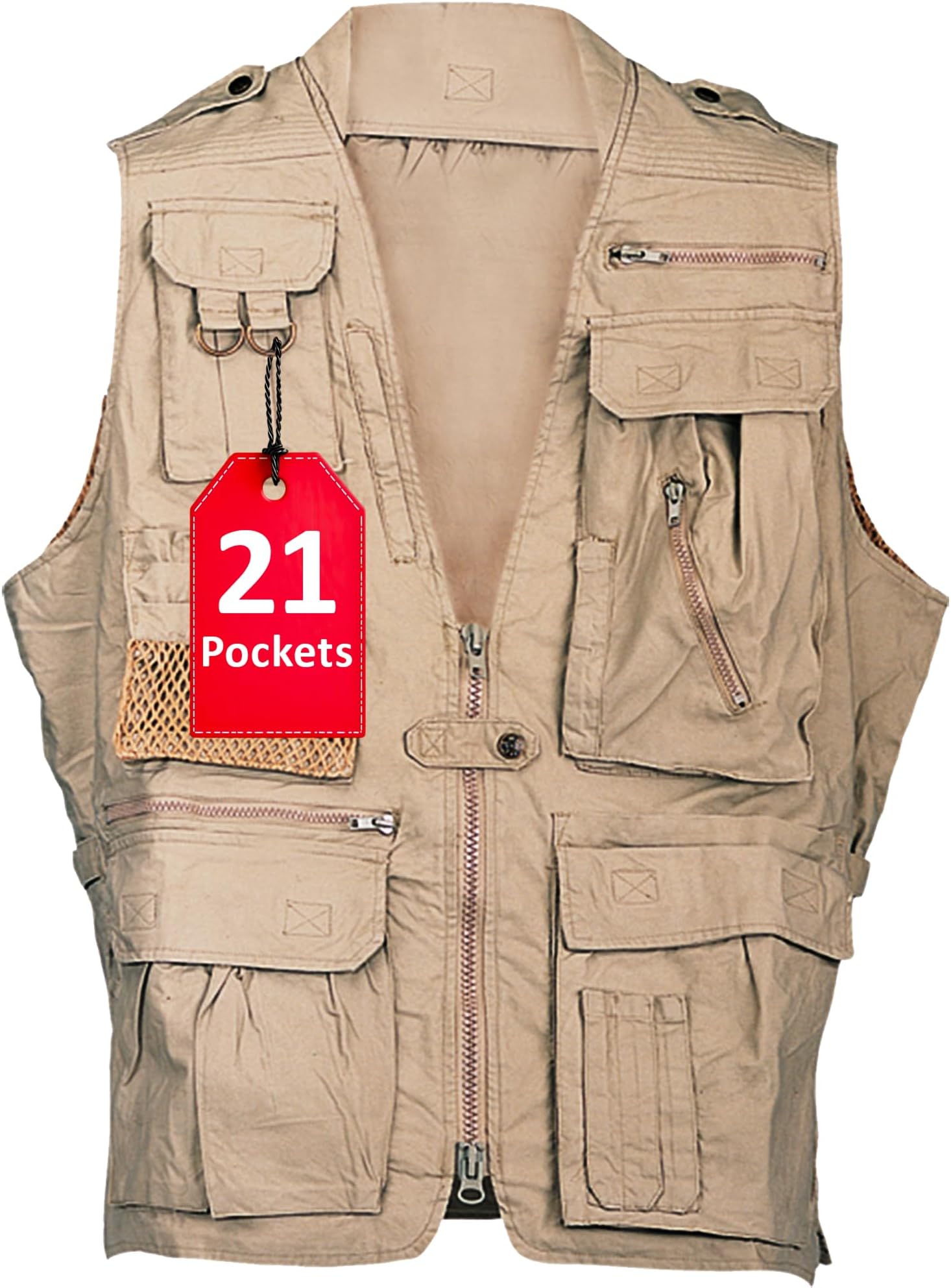 Humvee Utility Vest with 21 Pockets -Travel, Safari, Hunting, Camping, 100% Cotton, Tactical Jacket for Men & Women