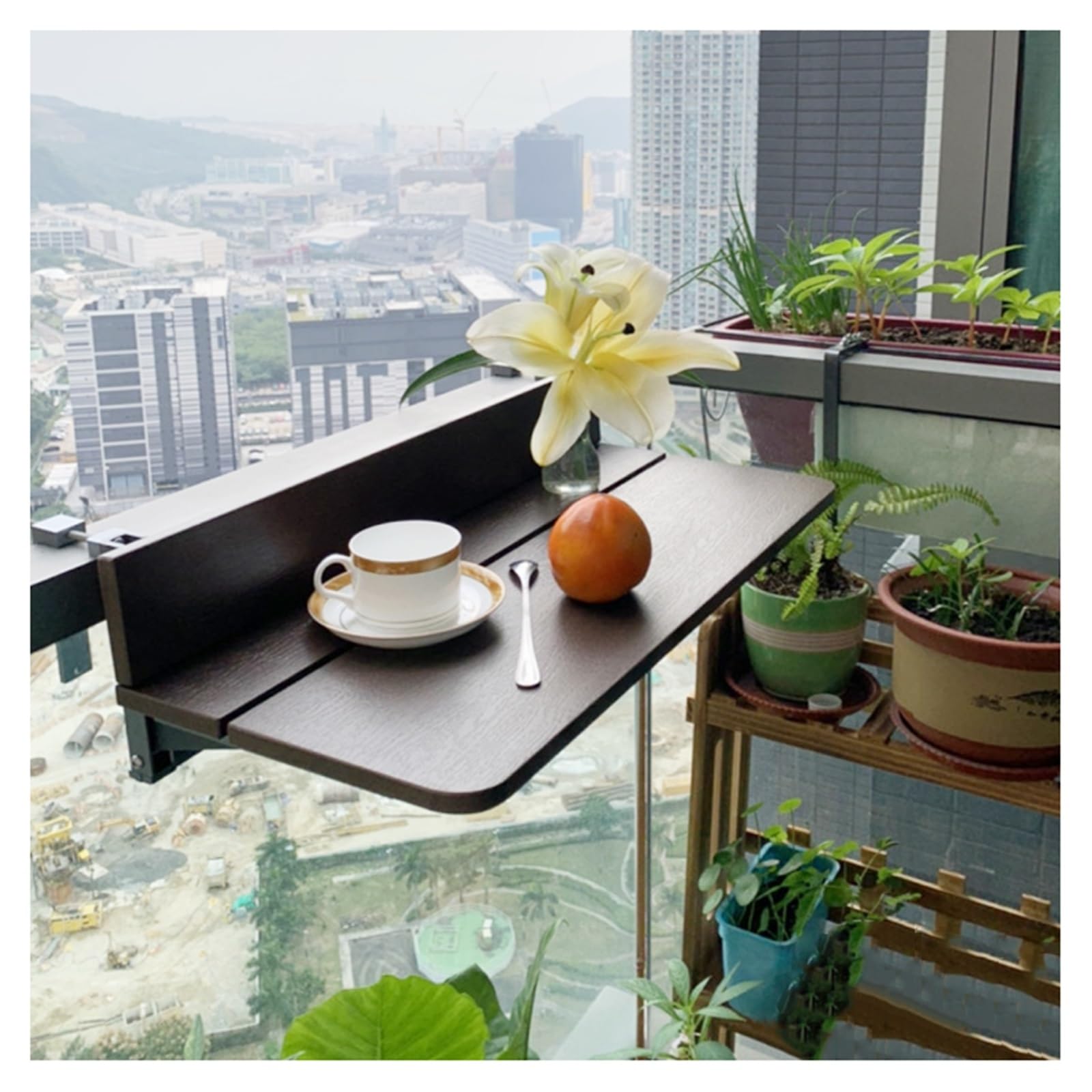 ZHANGGL Folding Hanging Rail for Balcony Railing - Multi-Functional Outdoor/Indoor Garden & Terrace Organizer (L60*W27cm / L23.6*W10.6in)