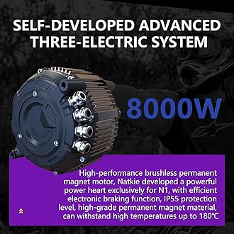 Electric Motorcycle Bike for Adults, Electric Dirt Bike 8000W(Peak) Mid-Mounted Motor 72V/30AH Removable Battery, Top Speed 50MPH/75Miles Off Road Electric Mountain Bike, Dual LED Headlight