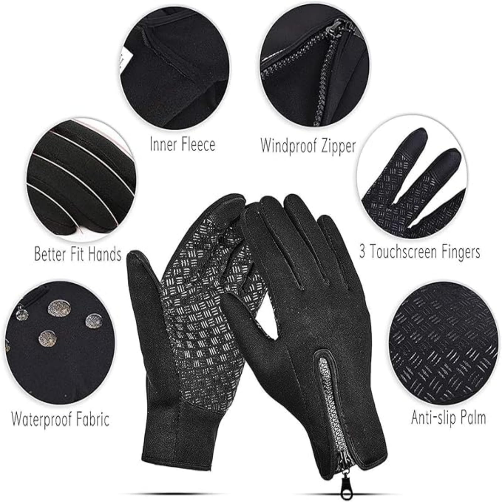 Velura Winter Gloves, Thermal Touch Screen Windproof Glove, Ultimate Waterproof & Windproof Thermal Gloves - 5