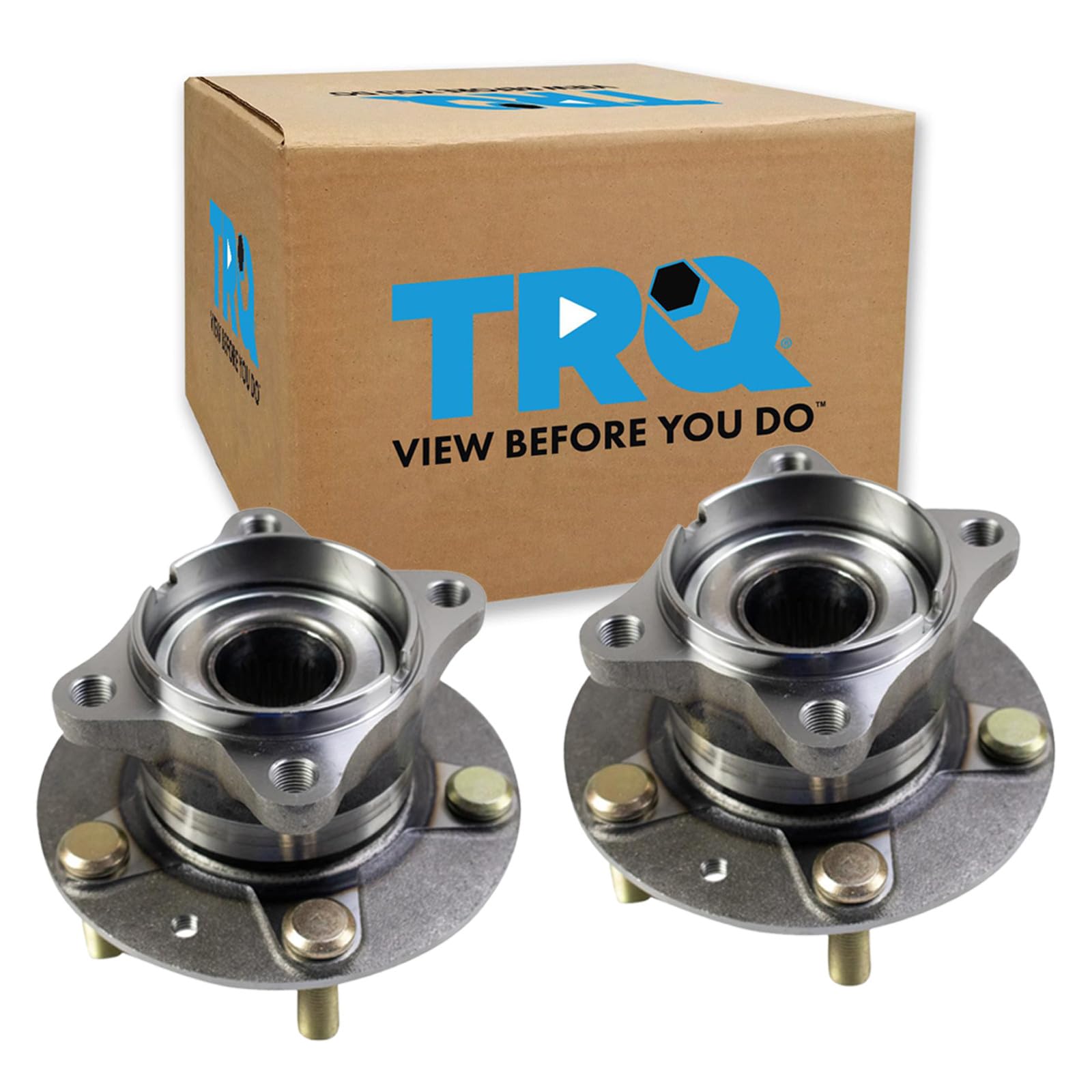 TRQ Rear Left and Right Wheel Bearing and Hub Assembly Set 2 Piece