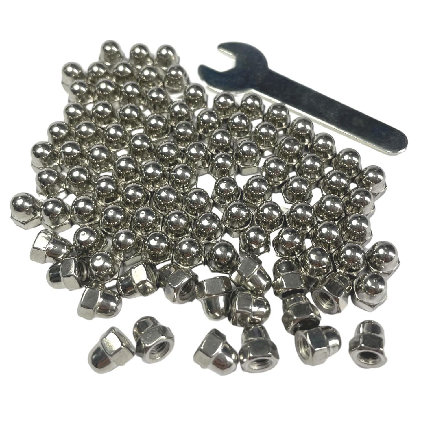 Stainless Steel Acorn Nuts - 50 Pack with Wrench -11