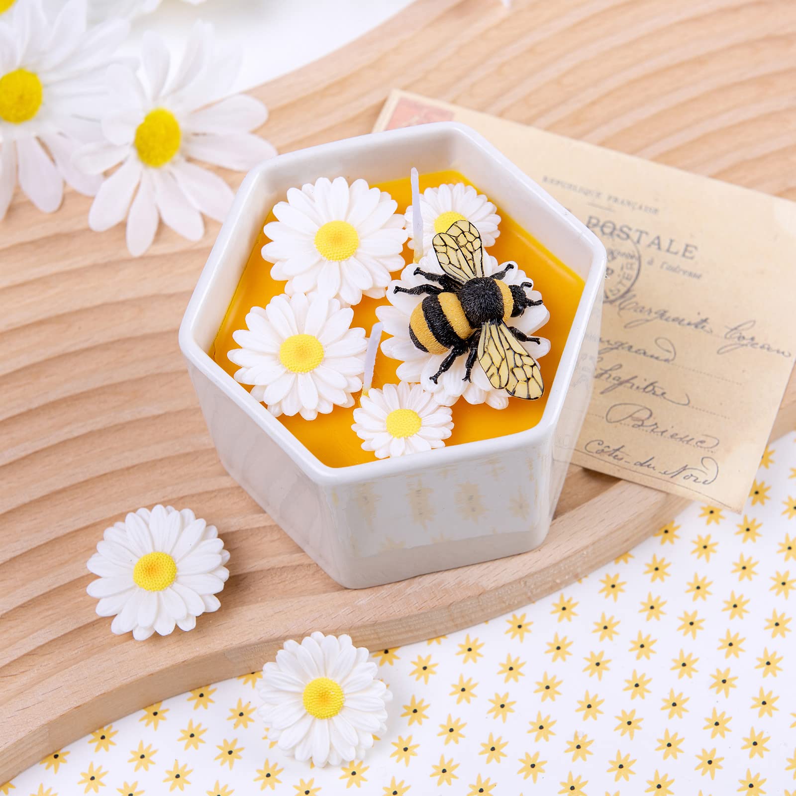 Duftkerze in Honigmilchschale, Soja-Kerze für Frühlingsgeschenk