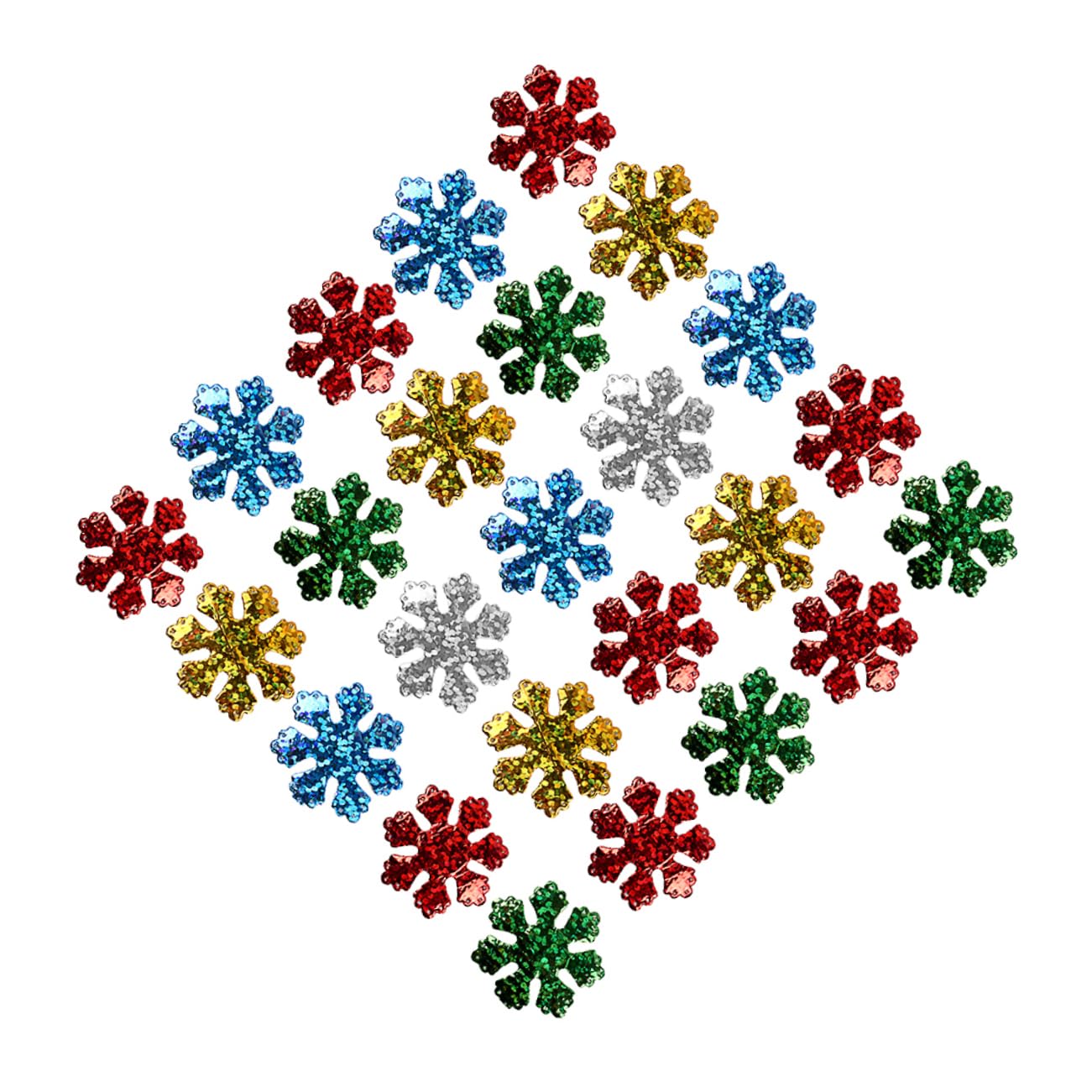 OSALADI Craft Snowflake Decals 200pcs Christmas Snowflake Tinsel DIY Decorative Patches for Tree