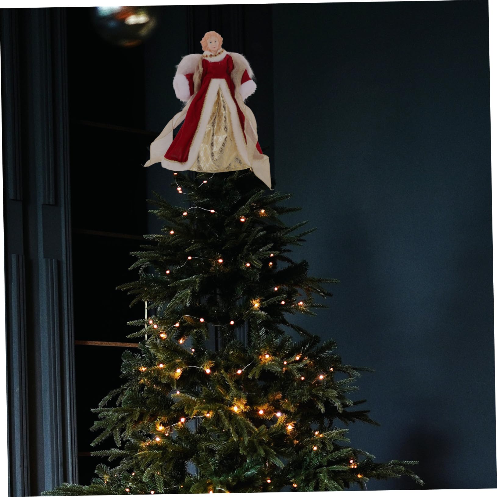 Homoyoyo Engel Weihnachtsbaumspitze für Dekoration Figuren mit Flügeln für Festliche Atmosphäre
