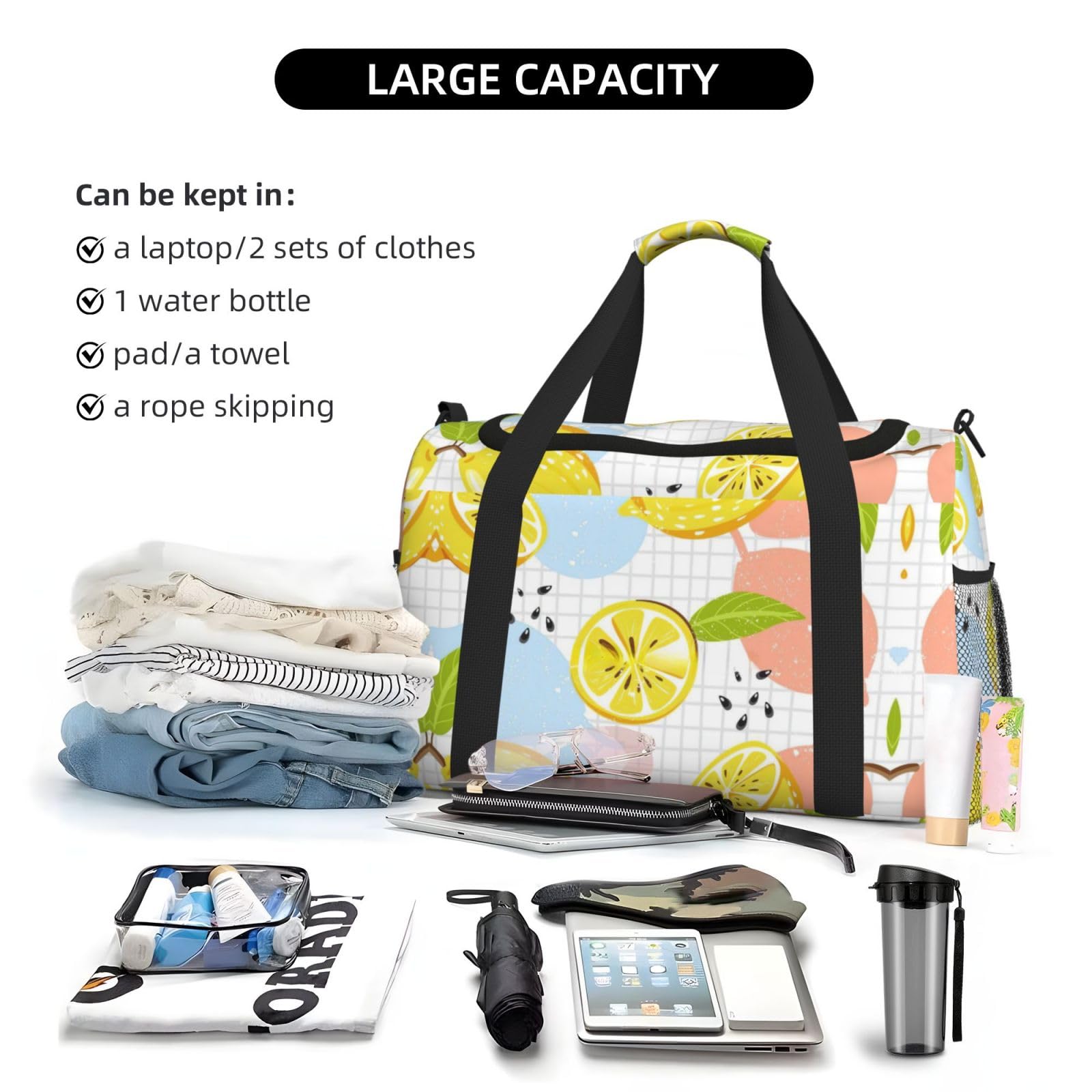 Owoce cytryna torba na ramię kobiety mężczyźni podróżna torba crossbody torebka torba na ramię torebki robocze codzienna torba hobo