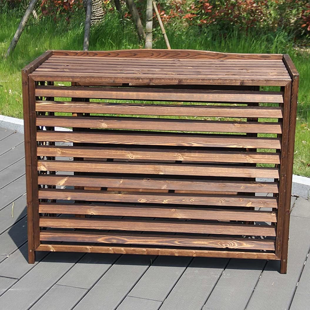 Air Conditioner Fence Screen, Solid Wood Air Conditioning Covers Outdoor, Weatherproof Shutters Central Air Conditioner Covers For Outside Units (Size : 103x44x93cm)