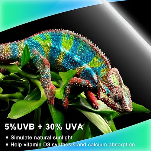 Miniatura 3 de LUCKY HERP Paquete de 2 luces para reptiles T5 UVB 5.0 de 24 W, tubo de lámpara fluorescente UVA UVB, bombilla de iluminación UVB para tortugas,