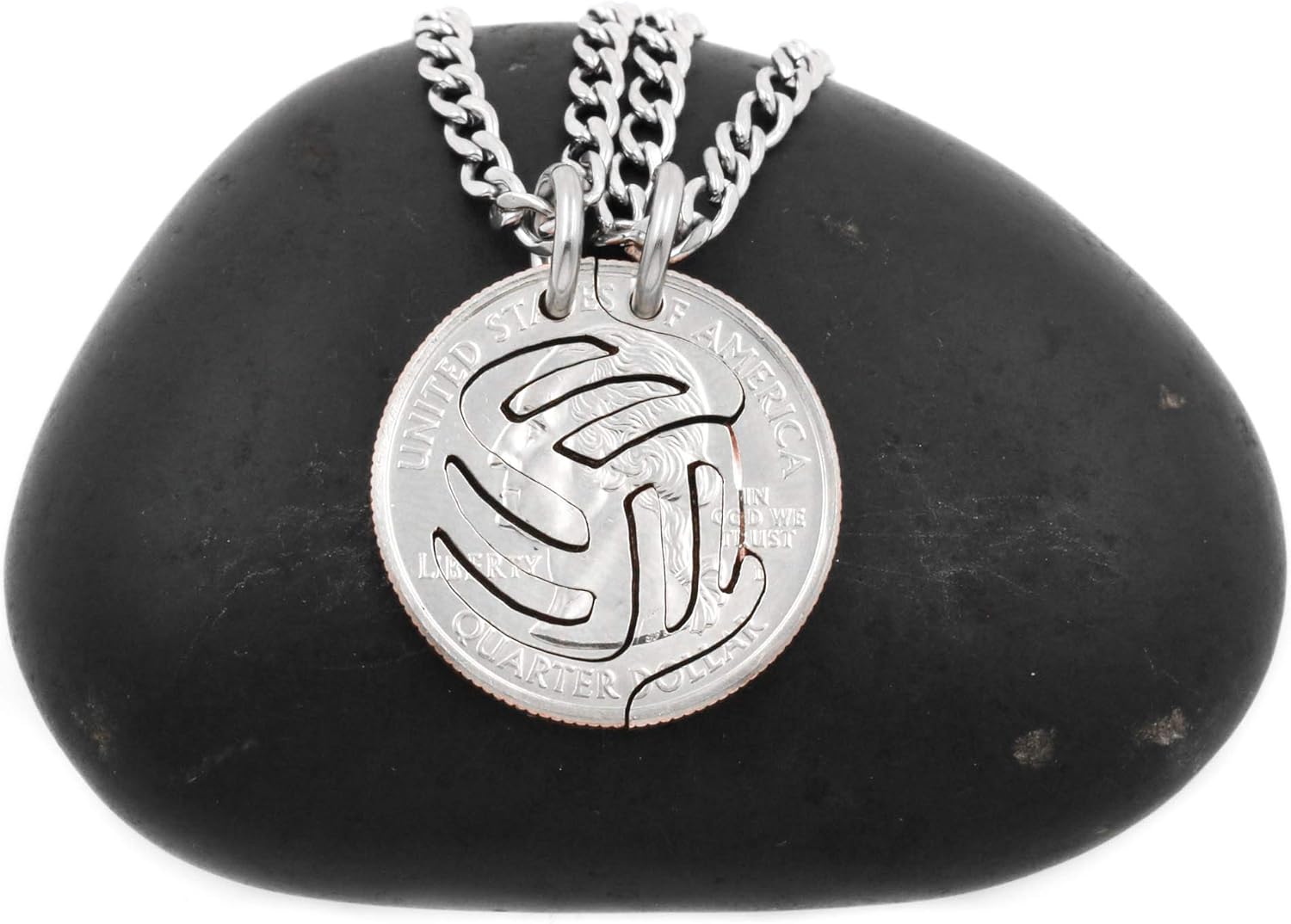 Volleyball Necklace Gifts for Best Friends, Friendship Gift, Sports Necklace, By NameCoins - Image 2