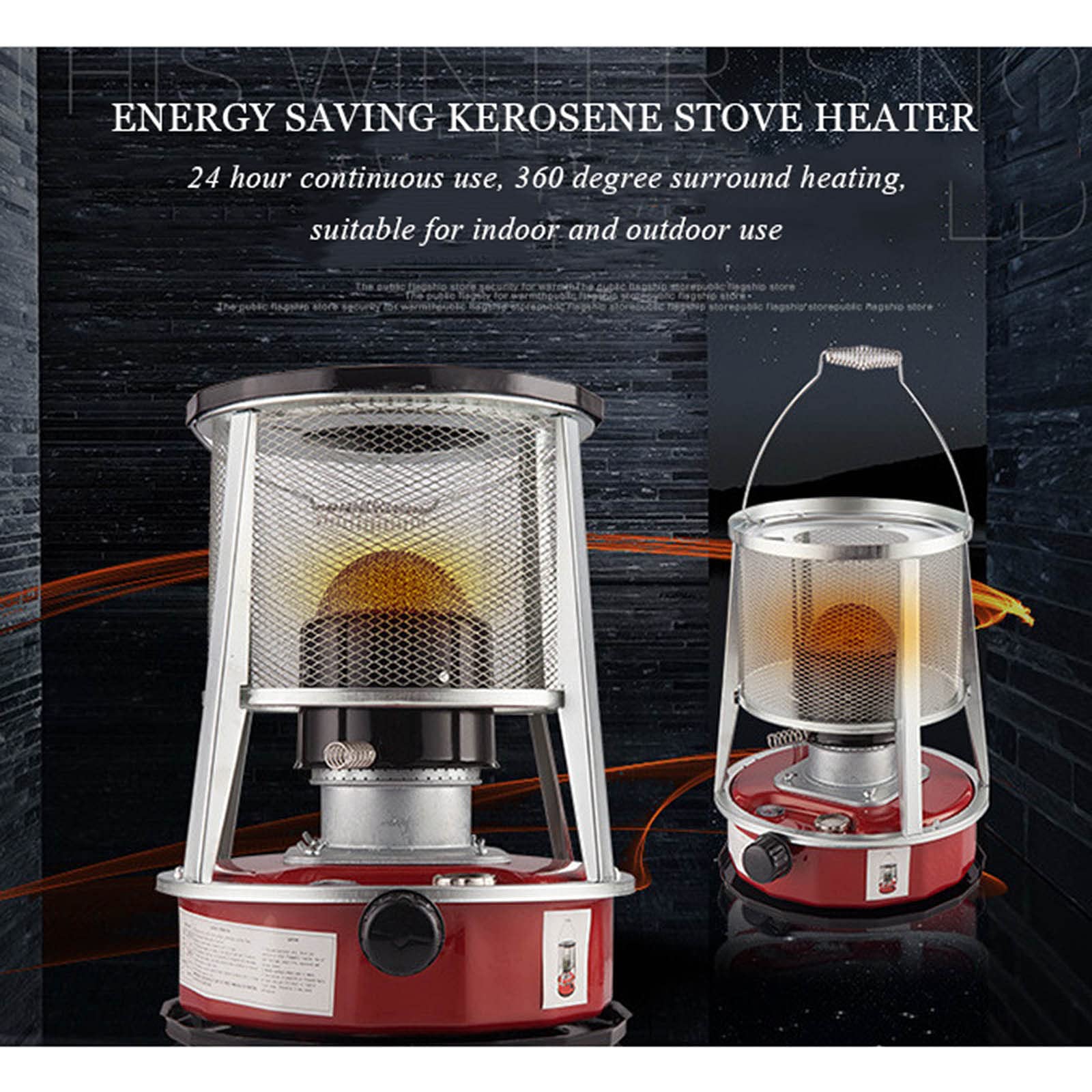 Estufa De Queroseno 4,6/6L, Calentador De Estufa De Queroseno, Quemador De Estufa De Queroseno con Mecha, Calentador De Parafina para Camping, para Interior/Exterior,4.6Lred
