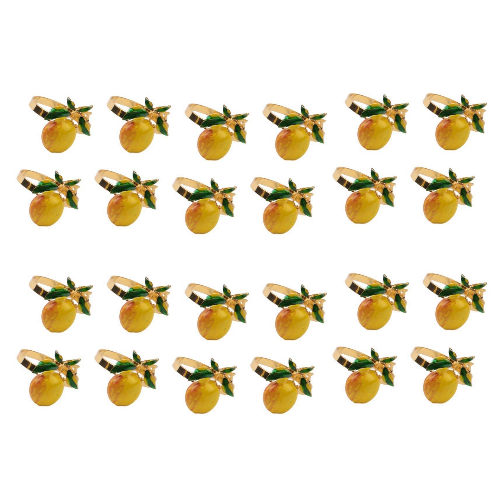 Hndhbfgrt 24 Pieces Lemon Napkin Rings Summer Napkin Holders Tropical Fruit Napkin Buckle Decor for Summer Birthday Wedding Party