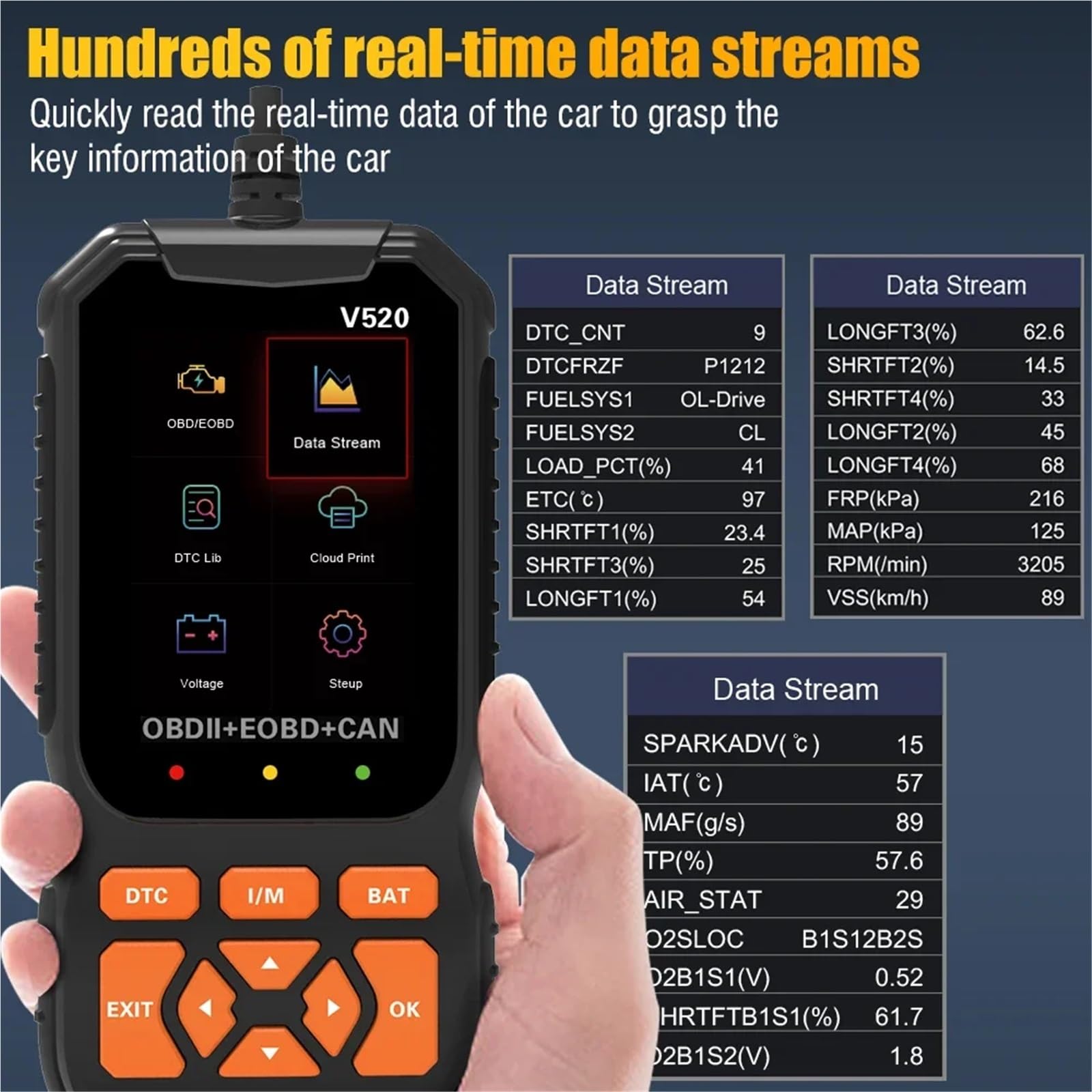 OBD2 Scanner Professional Auto Engine System DTC Lookup Code Reader Car Diagnostic Tool