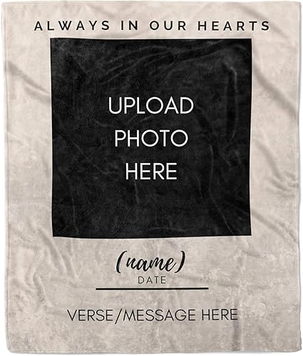 Manta personalizada con foto de condolencias en memoria de un ser querido, regalo de recuerdo para la abuela perdida, manta conmemorativa disponible en Yaxa Costa Rica