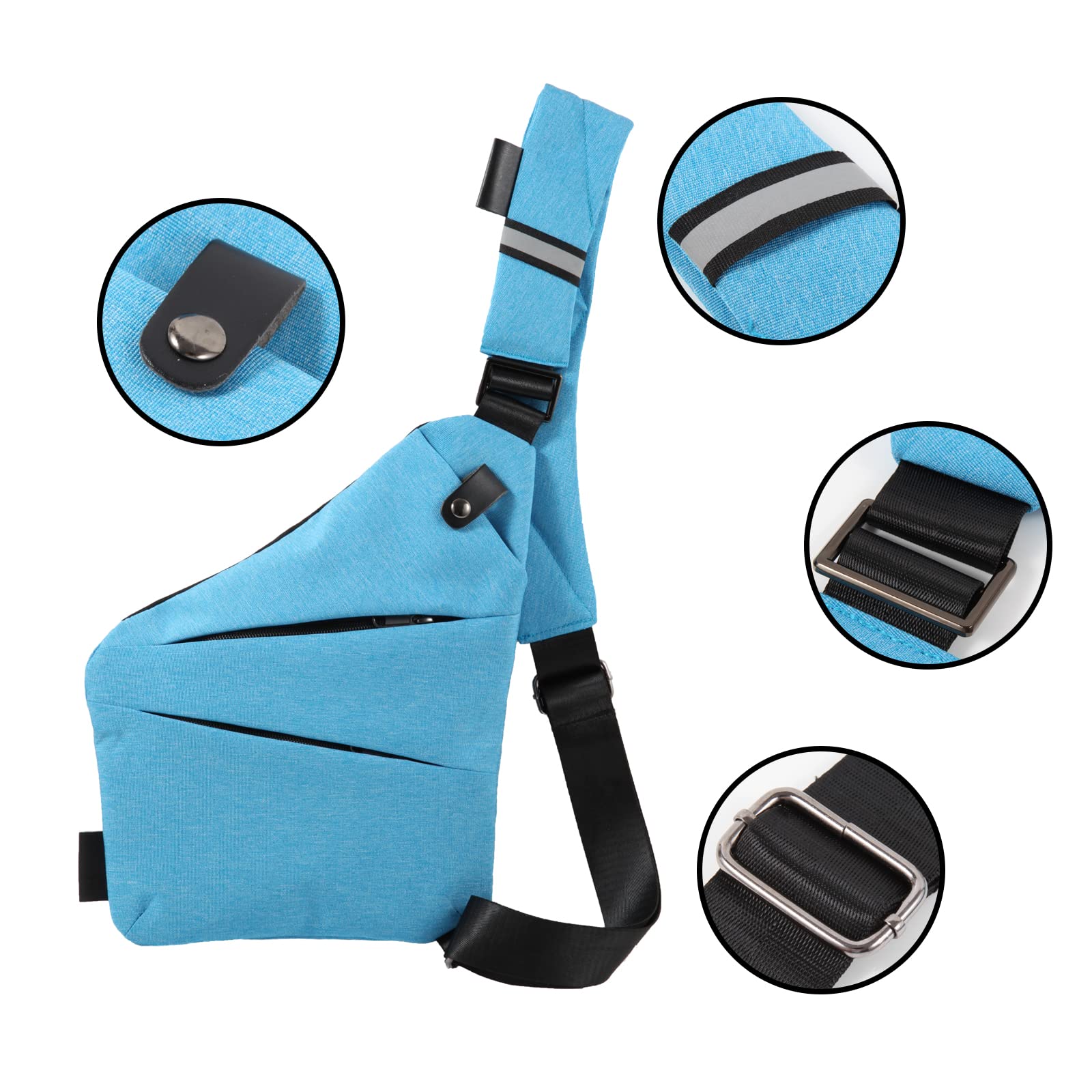 Ovecat Sling Bag Crossbody Spalla Petto Zaino antifurto a ghigliottina, per Uomo Donna