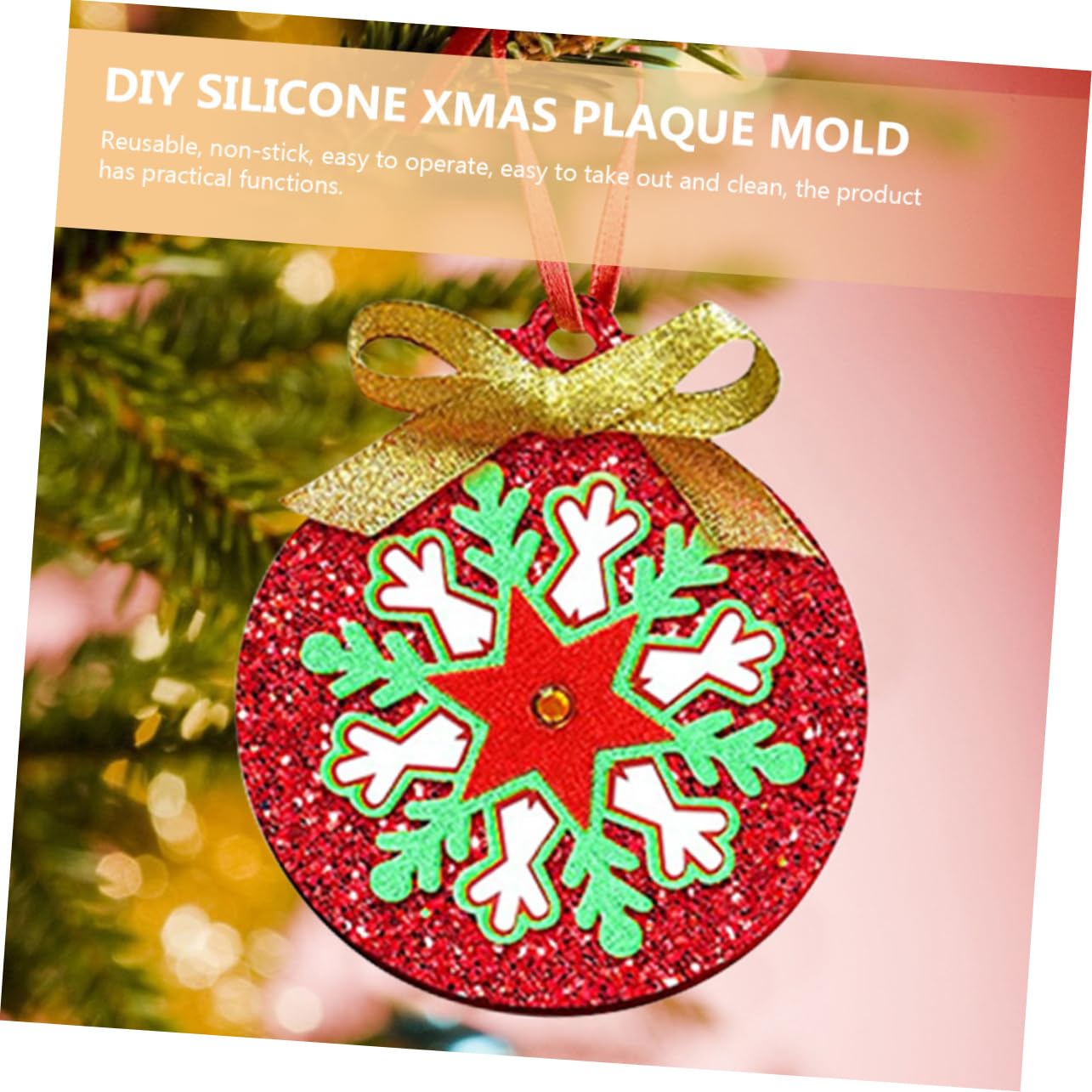NUOBESTY 12pezzi Stampo Silicone Per Creazioni Fai Da Te Stampo Rotondo Per Plaque Natalizie e Portachiavi Silicone Flessibile Per Decorazioni Natalizie e Artigianato