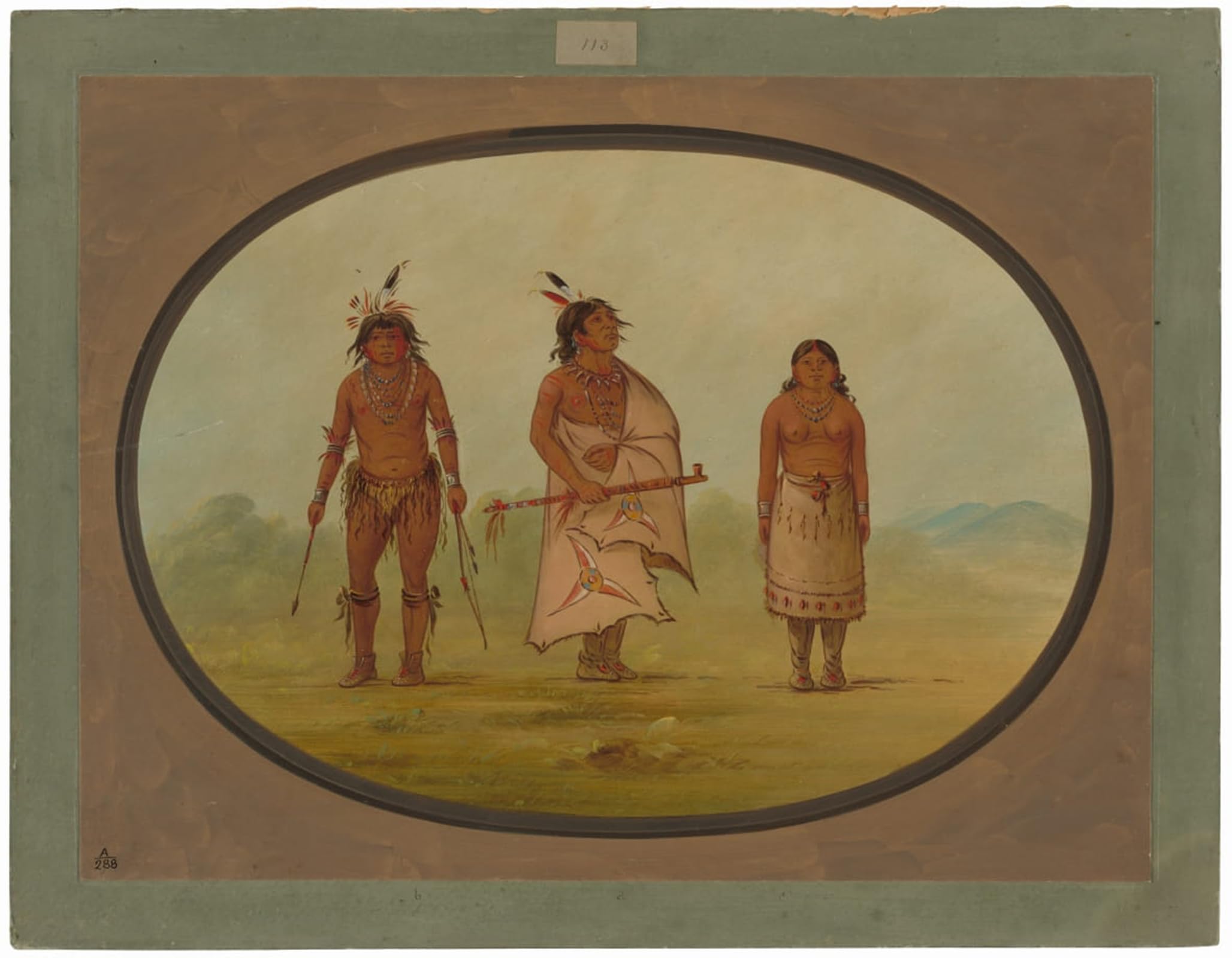Posteriik No Frame Famous Animal Posters Vintage Picture Mohave Chief A Warriories And His Wife By George Catlin Modern Wall Decor For Home Decor 60X90cm