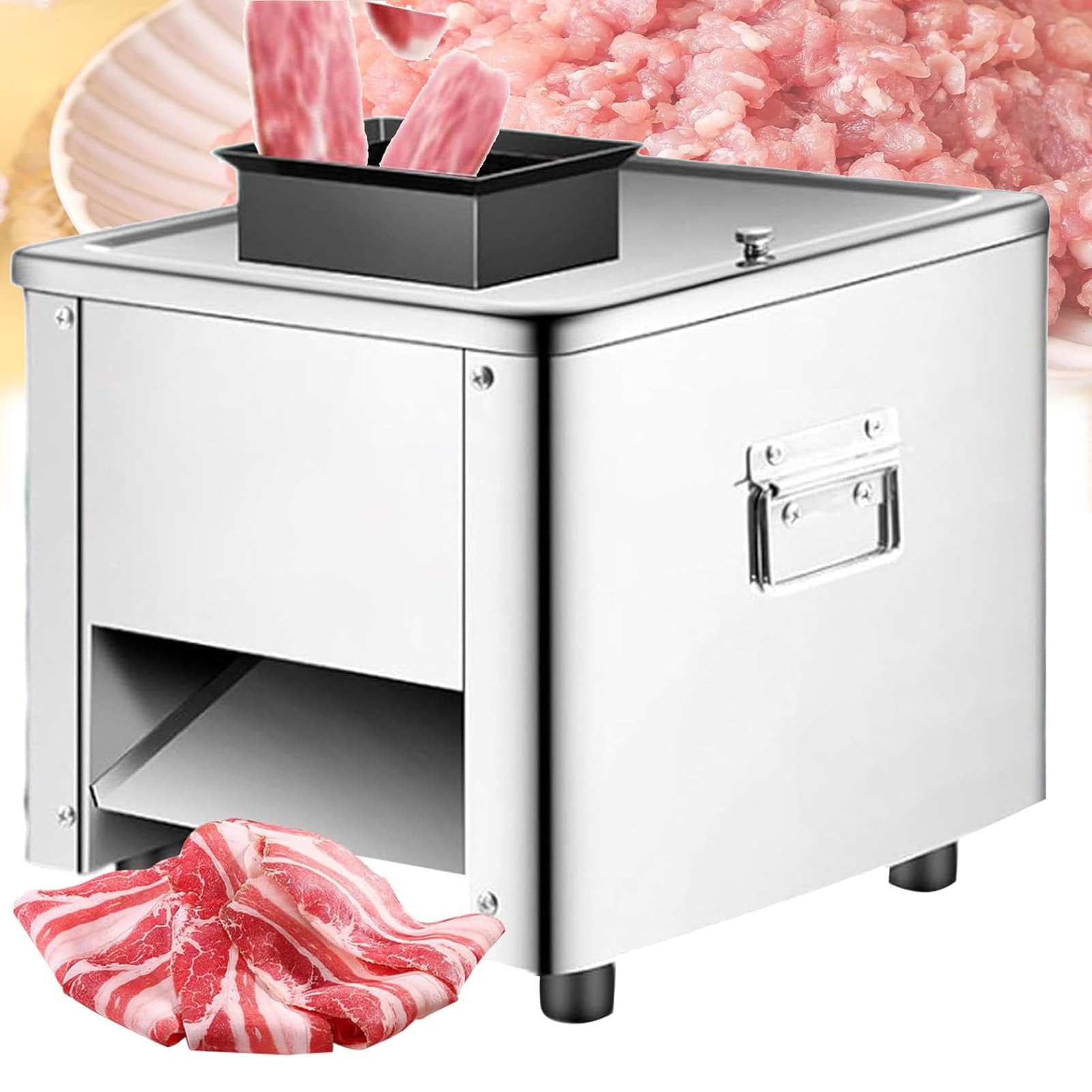 asdchZen Electric Meat Slicer - 850W All-Purpose Stainless Steel Cutter For Versatile Meat Cutting,2.5Mm,10mm