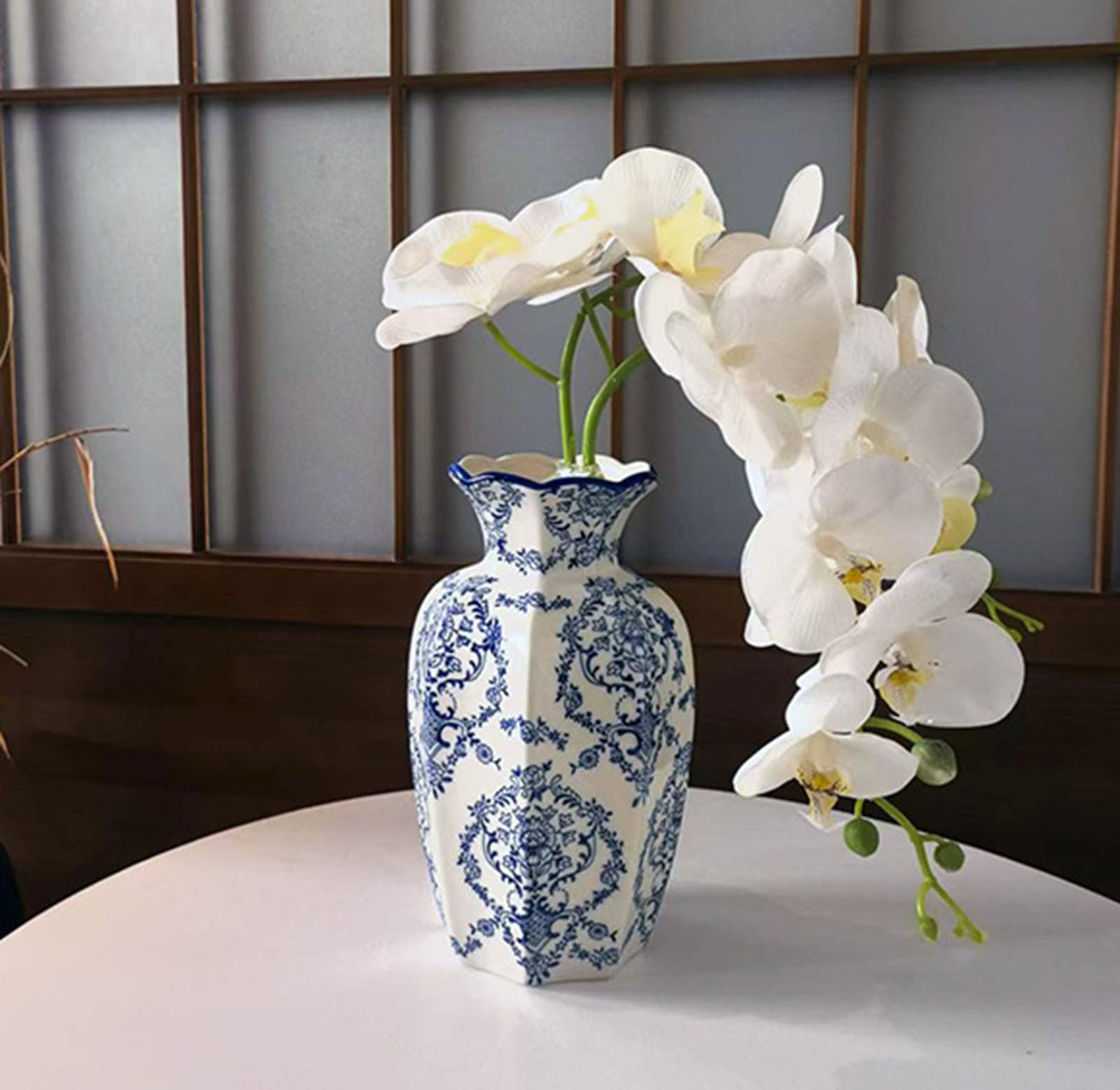 Amazon.com: LoKori Vintage Ceramic Flower Vase,Blue and White Vase