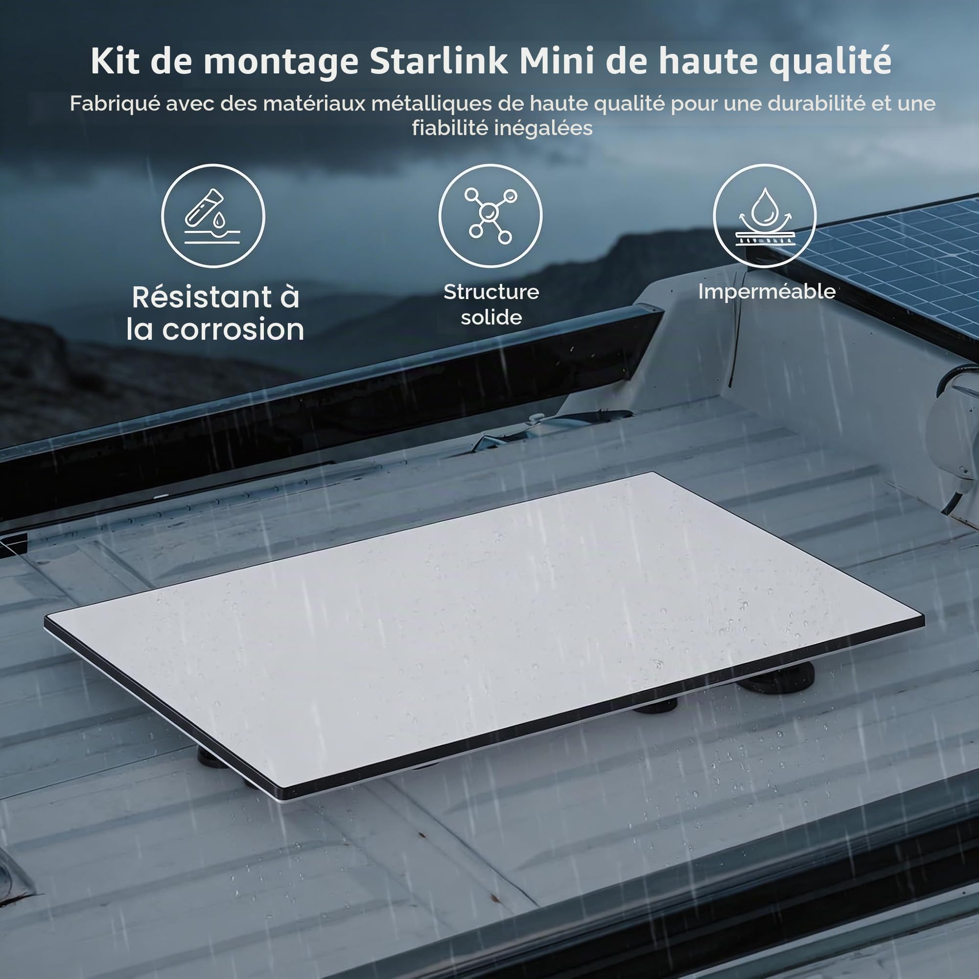 Support de Toit magnétique pour Voiture/Bateau,Comprenant 8 Bases magnétiques,Support d'installation de la 3ème génération,Compatible avec Starlink Gen 3 et l'antenne Starlink de troisième génération