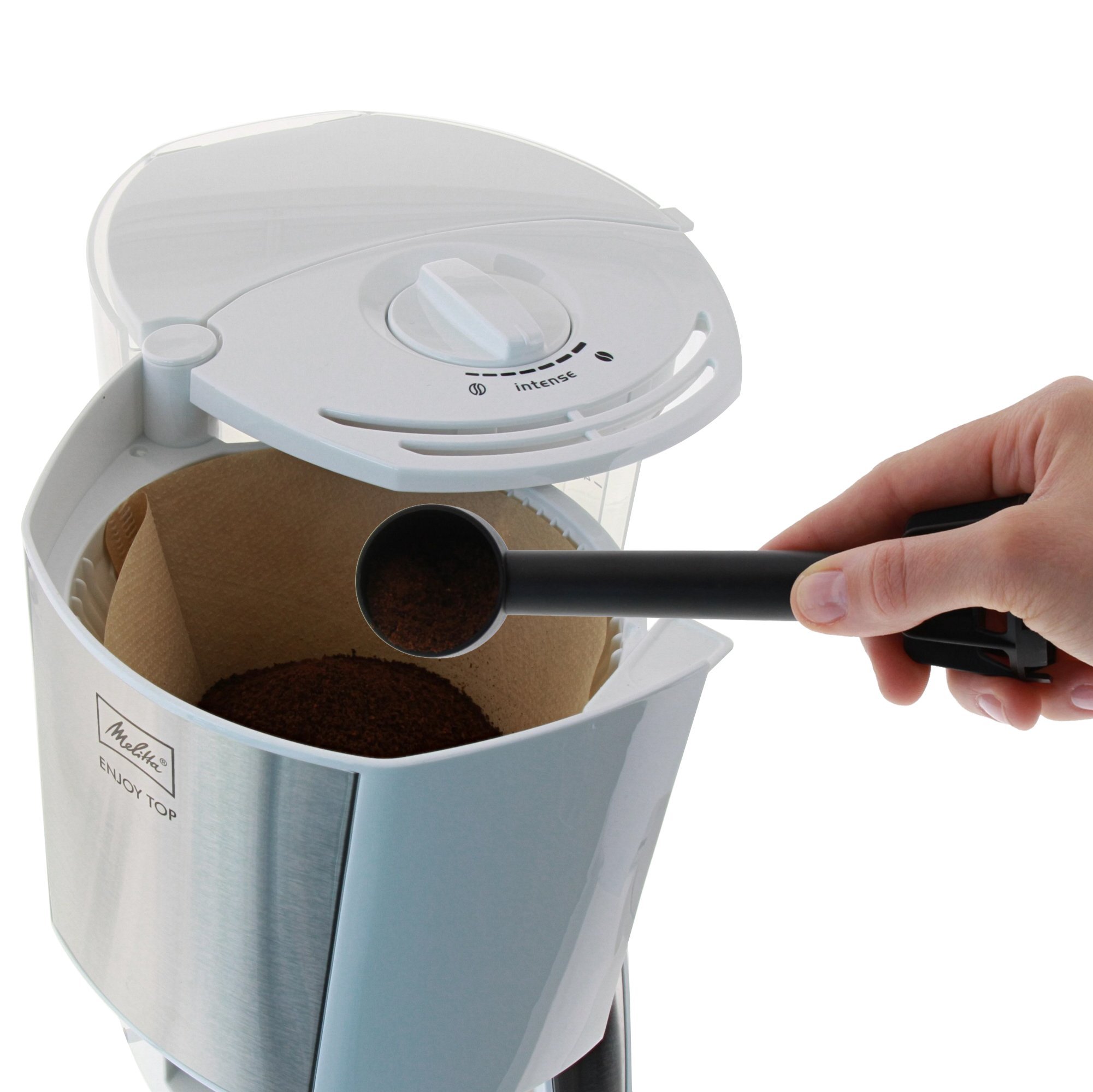 Melitta Enjoy II Therm 1017-07, Cafetera de Goteo, Jarra Térmica, Selector de Aroma, 1000 W, Blanco