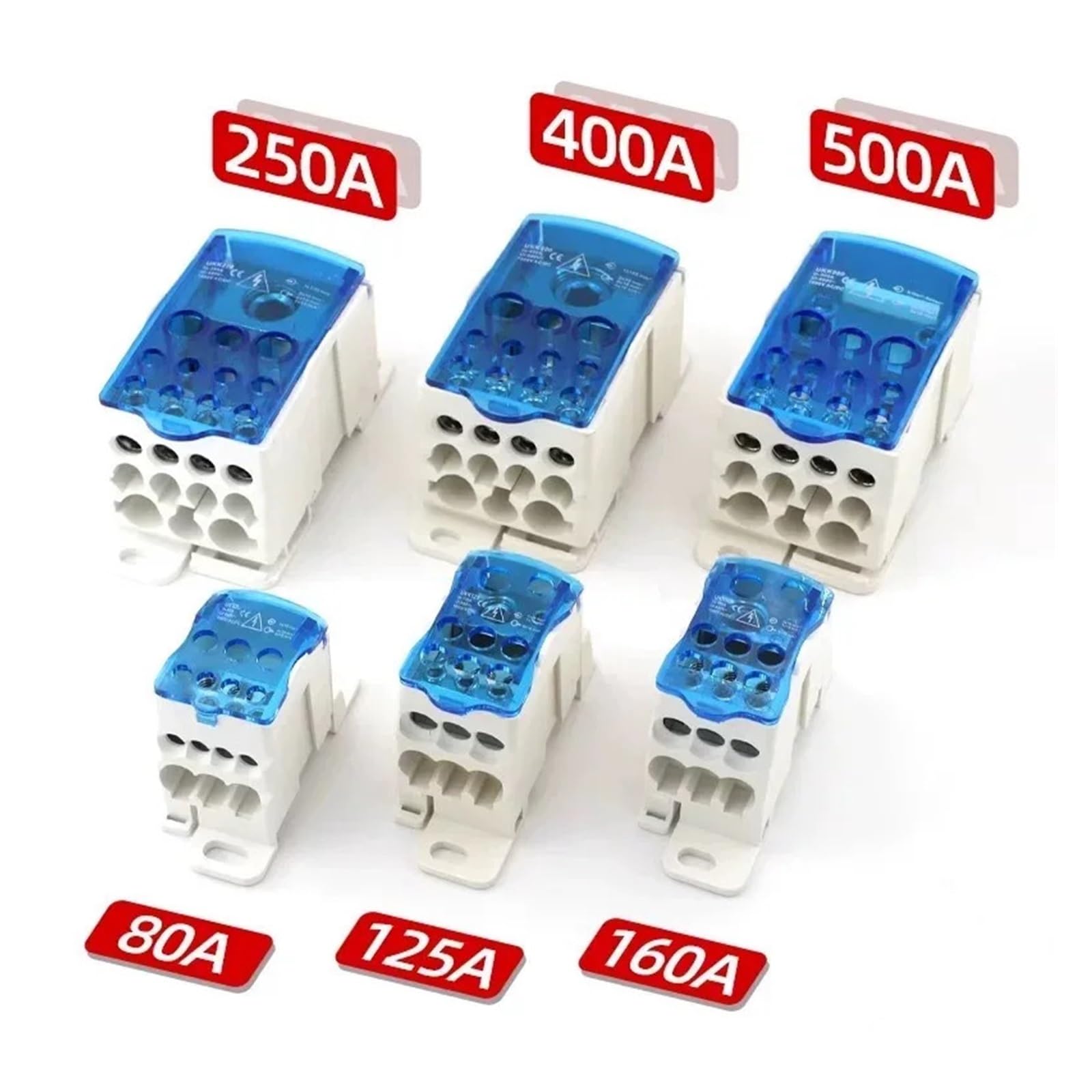 Złącze przewodu elektrycznego Jedna skrzynka rozdzielcza z wieloma wyjściami Listwy zaciskowe na szynę Din Rozłącznik połączeniowy UKK-80/160/250A400(UKK-250A red)