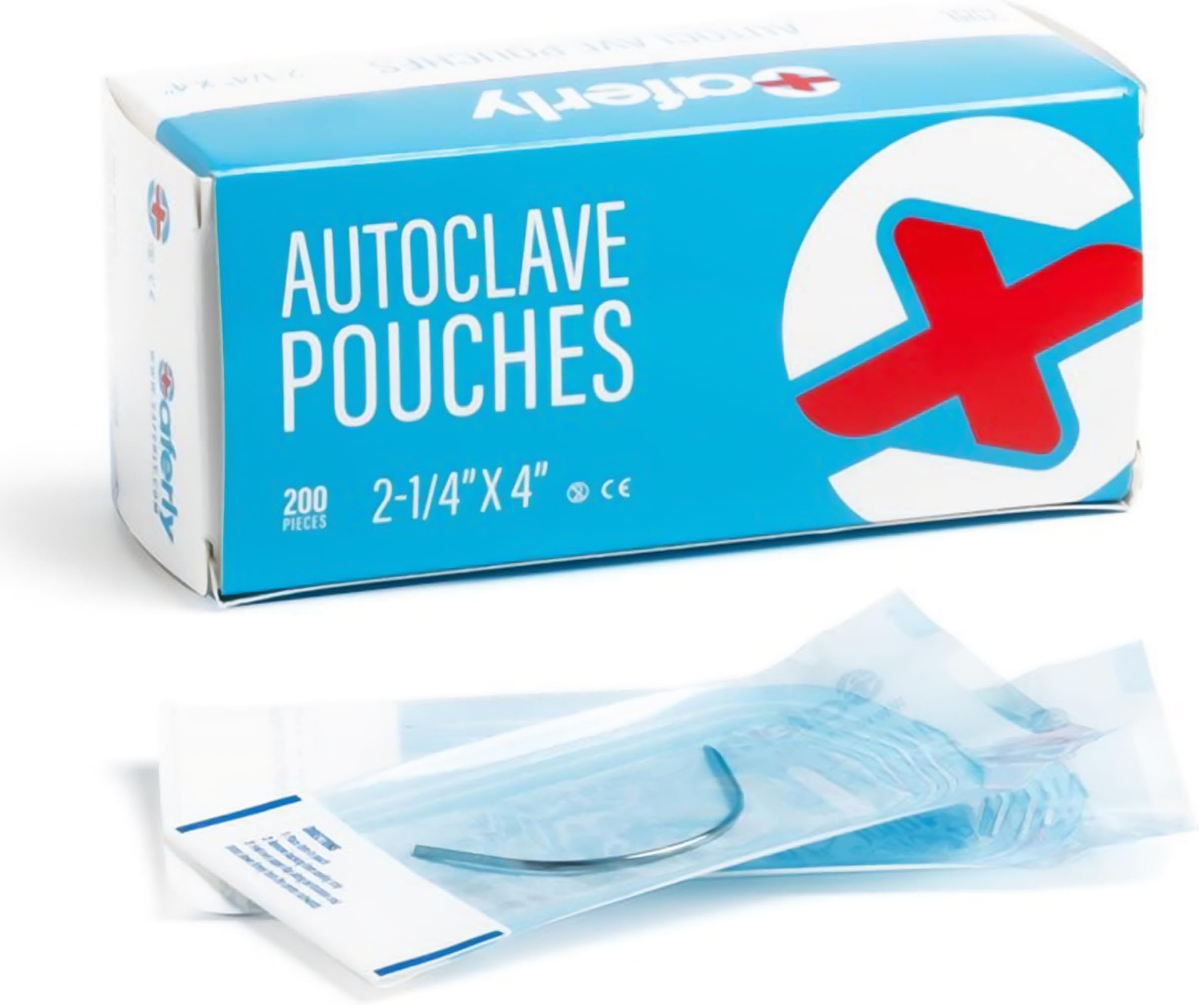 200 Sterilization Self Seal Autoclave Pouches 2-1/4"x4" (57mmx100mm)- Price Per Box