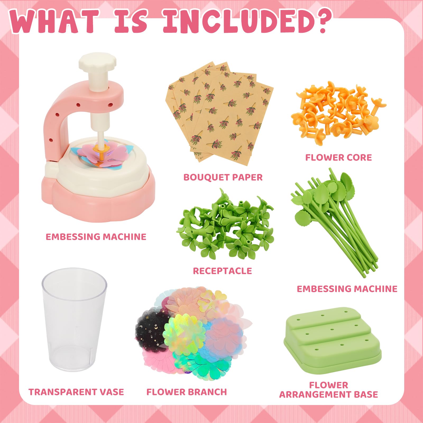 Ark miido Activité Manuelle Fille, Création Bouquet Fleurs avec Machine Fleurs Jouet Créatif pour Enfant 3 Ans+