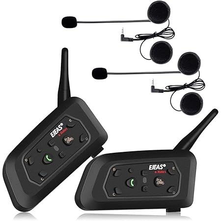 Amazon Co Jp Mihono バイクインカム 6riders 2台セット V6pro昇級版 ツーリング 6人ペアリング 2人同時通話 Bluetooth インターコム 1200m 12時間通話 Gps Dsp機能搭載 イヤホンマイク付き 音楽聞く Ip65防水 日本語説明書 技適認証済 車 バイク