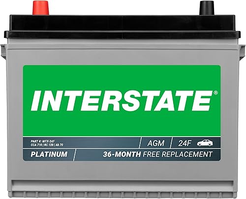 Interstate Batteries Batería automotriz de 12 V 70 Ah (tamaño del grupo 24F) 710CCA SLI AGM Reemplazo de batería automática para automóviles, SUV,