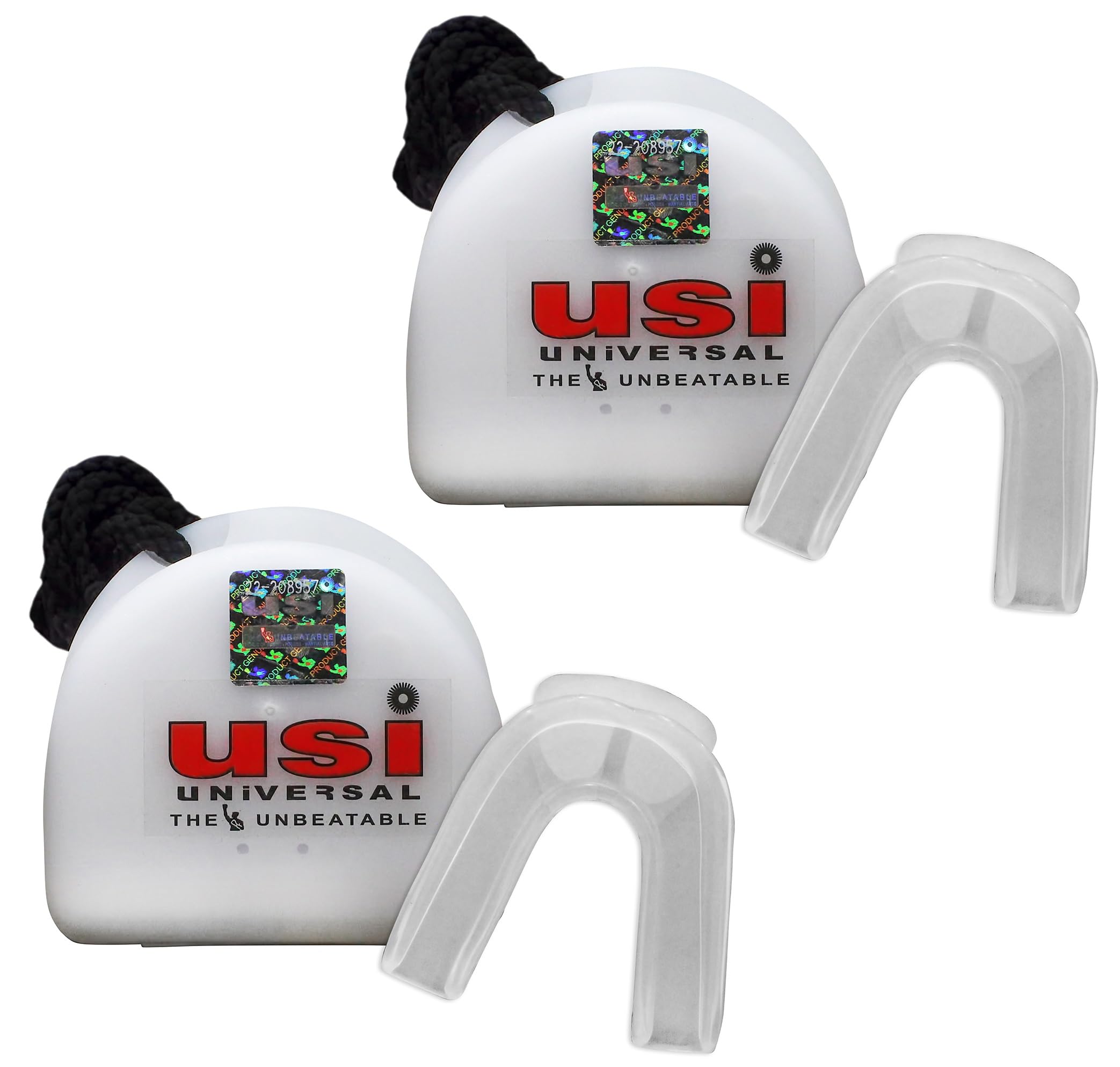 USI Universal MGD Double Mouth Guard (Set of 2 Pack) With Shield Case Teeth Grinding For Boxing MMA, Sports Karate, Football, Mastial Art, Rugby, Soccer (Per Set Have Internal 2 Pcs)-image-29